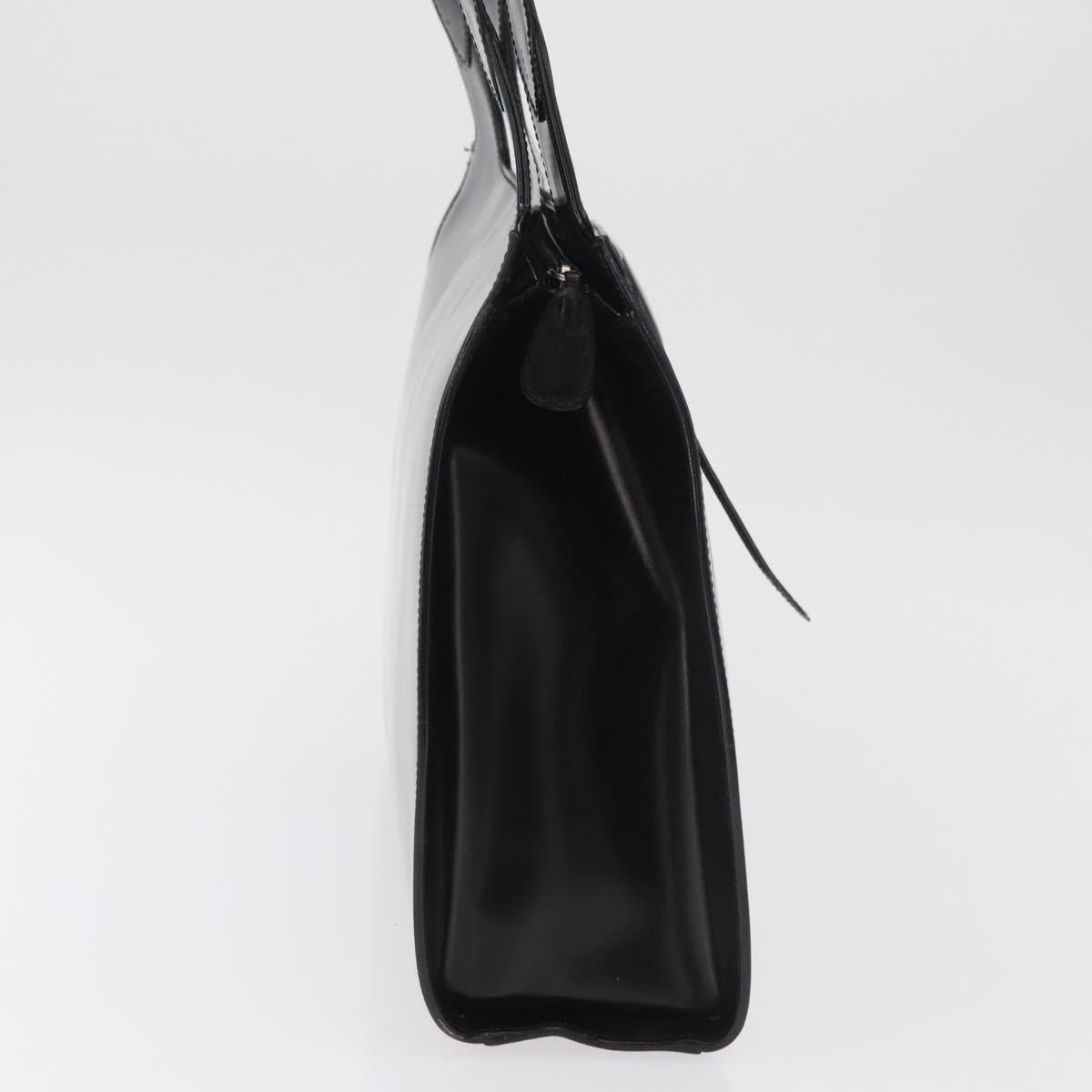 Salvatore Ferragamo Gancini Tote Bag Patent Leather Black Silver Auth BA12729