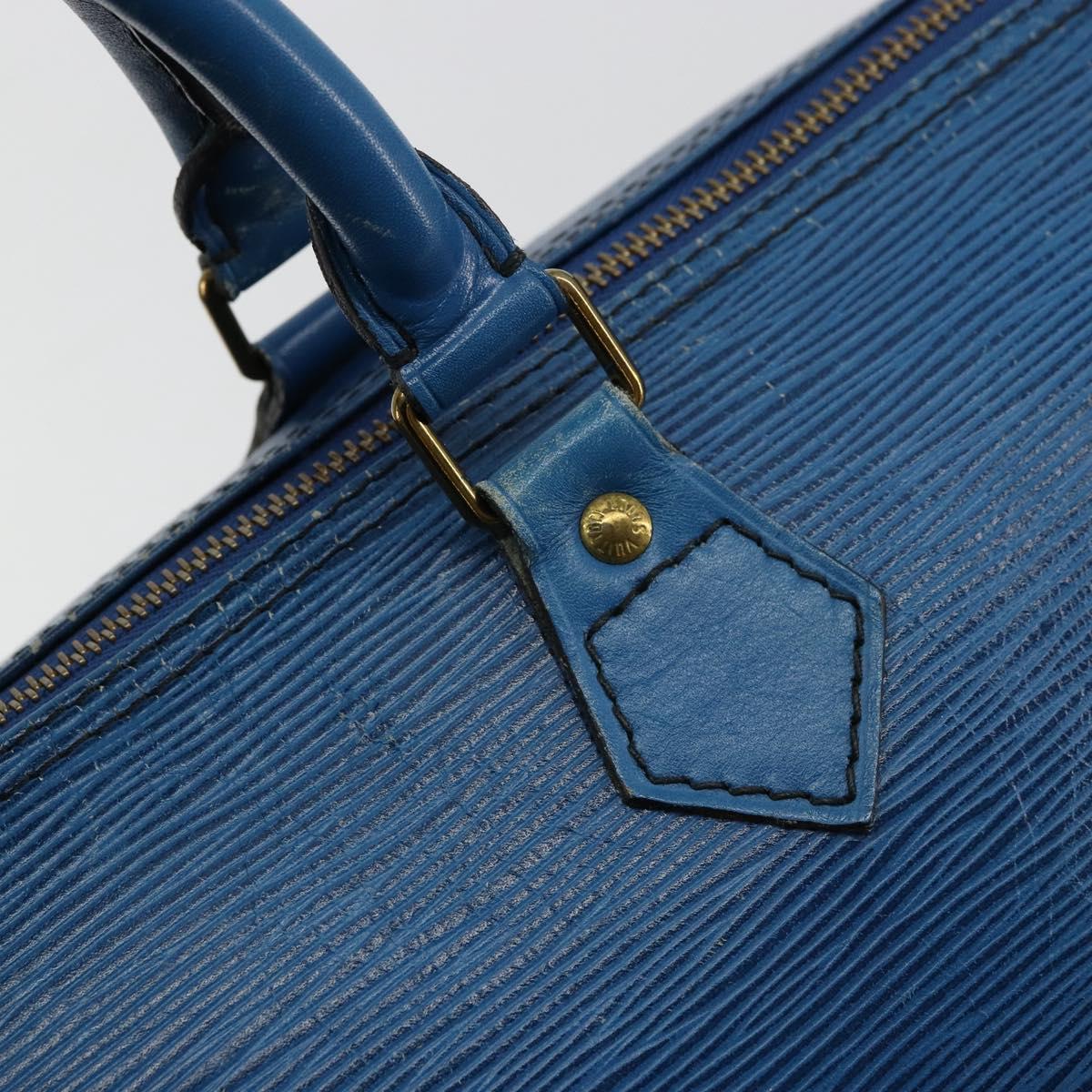 LOUIS VUITTON Epi Speedy 40 Hand Bag Toledo Blue M42985 LV Auth BA12739
