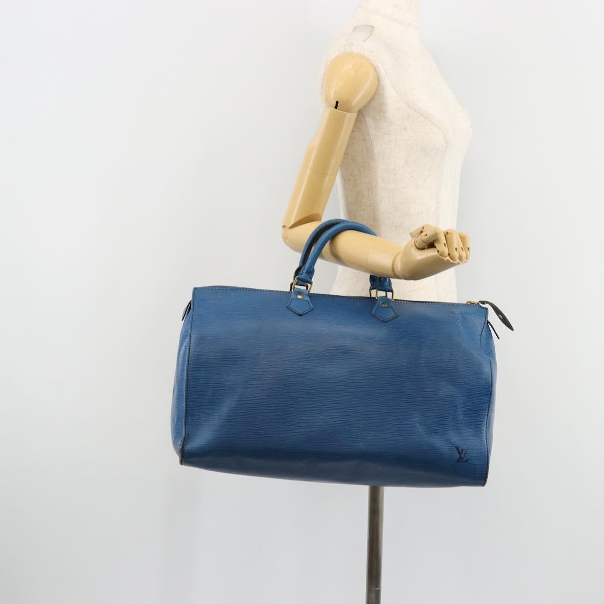 LOUIS VUITTON Epi Speedy 40 Hand Bag Toledo Blue M42985 LV Auth BA12739