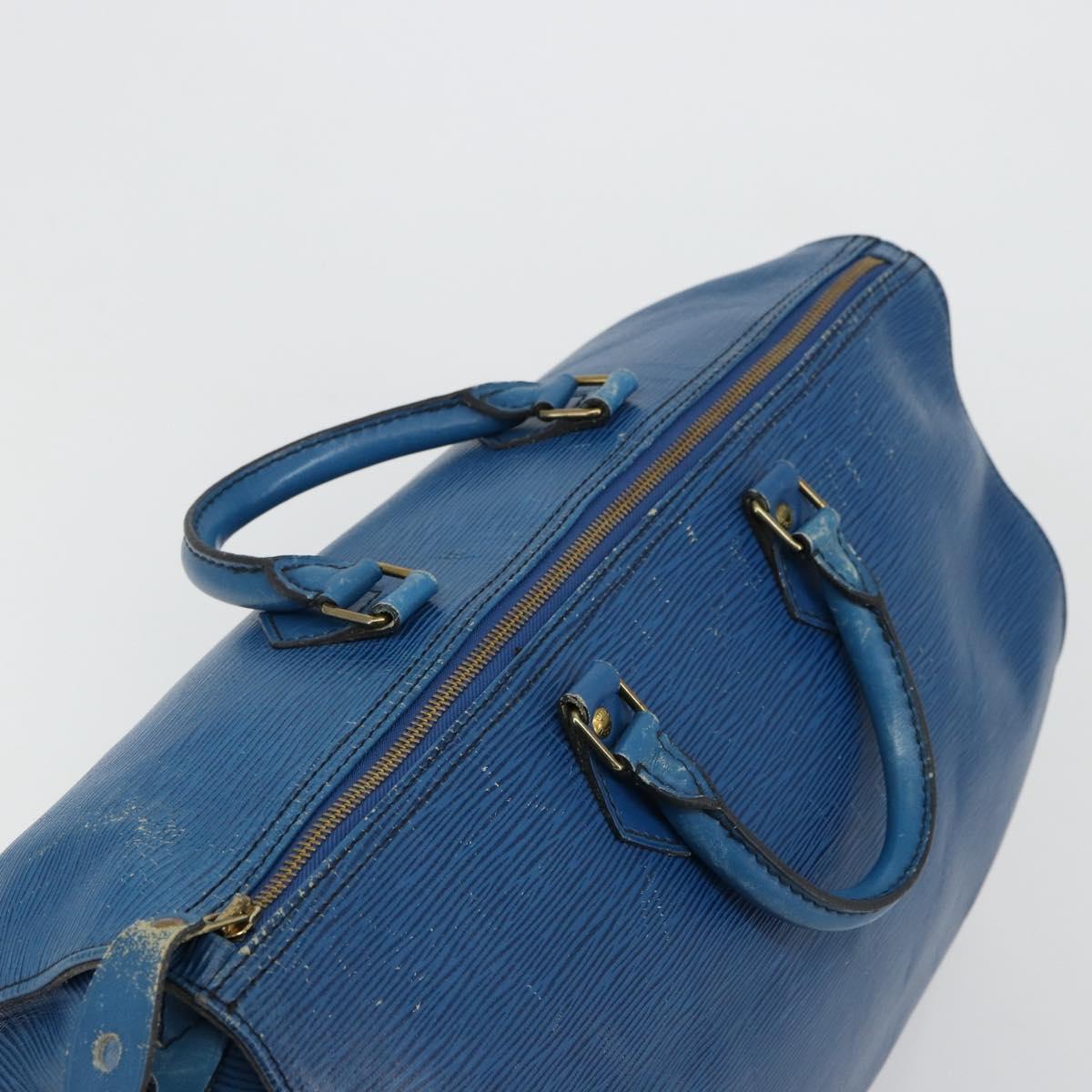 LOUIS VUITTON Epi Speedy 40 Hand Bag Toledo Blue M42985 LV Auth BA12739