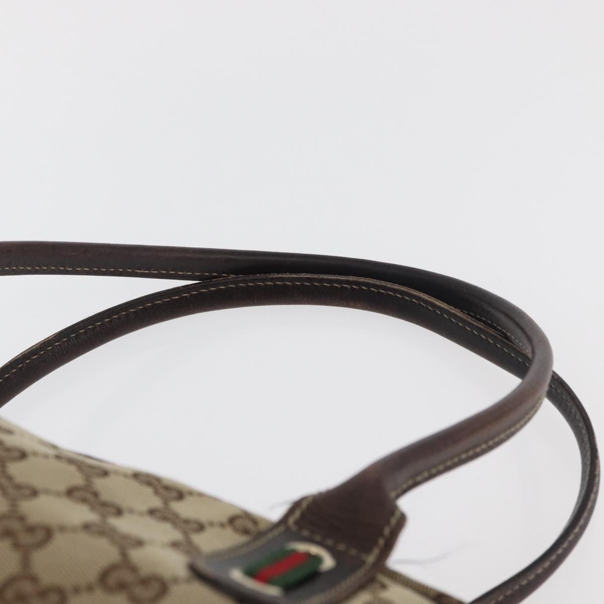GUCCI GG Canvas Princi Boston Bag Beige Gold 161720 Auth BA12746