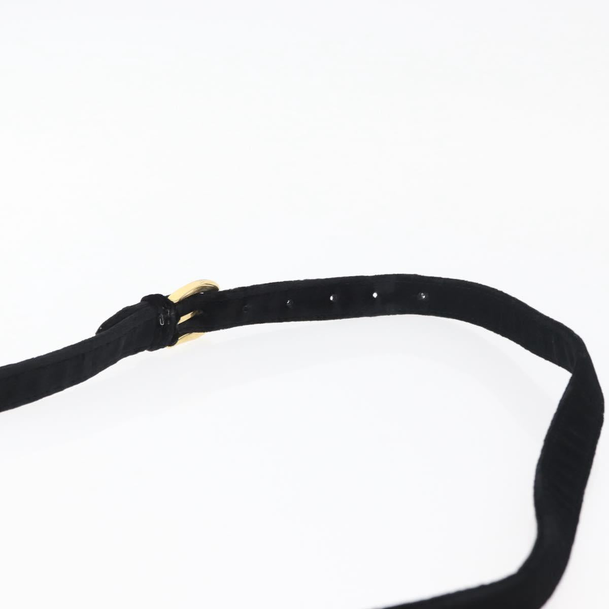 Gianni Versace Shoulder Bag Velor Black Gold Auth BA12750A
