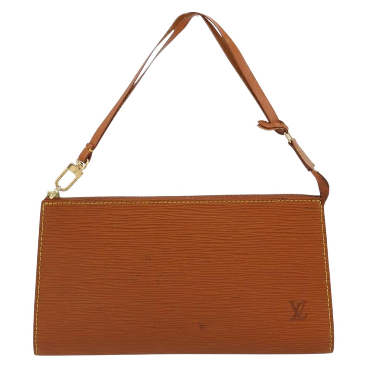LOUIS VUITTON Epi Pochette Accessoires Pouch Brown M52953 LV Auth BA12751