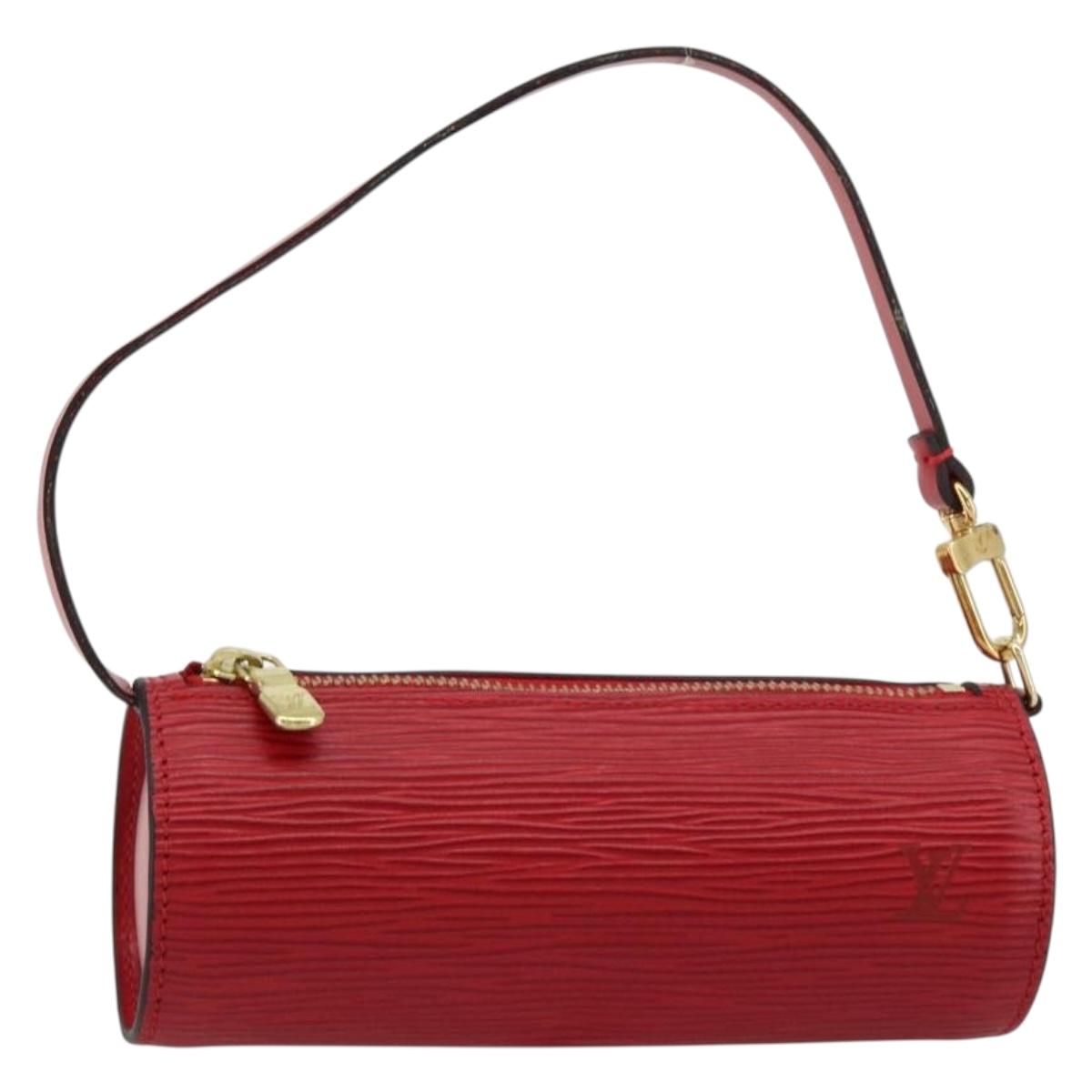 LOUIS VUITTON Epi Soufflot Pouch Accessory Pouch Red LV Auth BA12754A