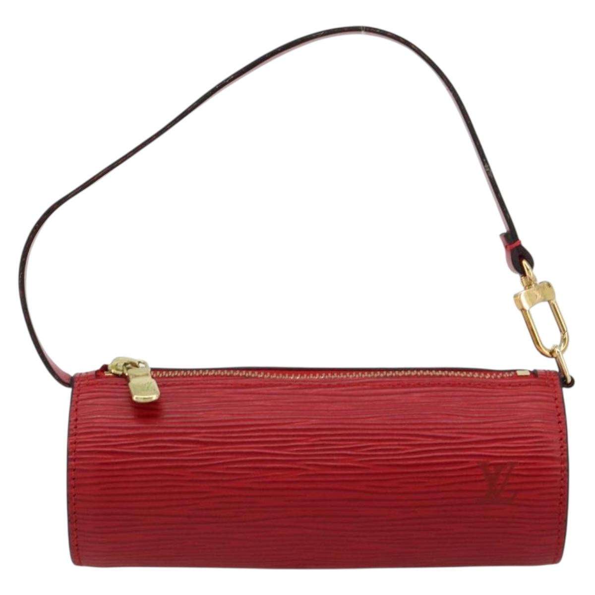 LOUIS VUITTON Epi Soufflot Pouch Accessory Pouch Red LV Auth BA12754A