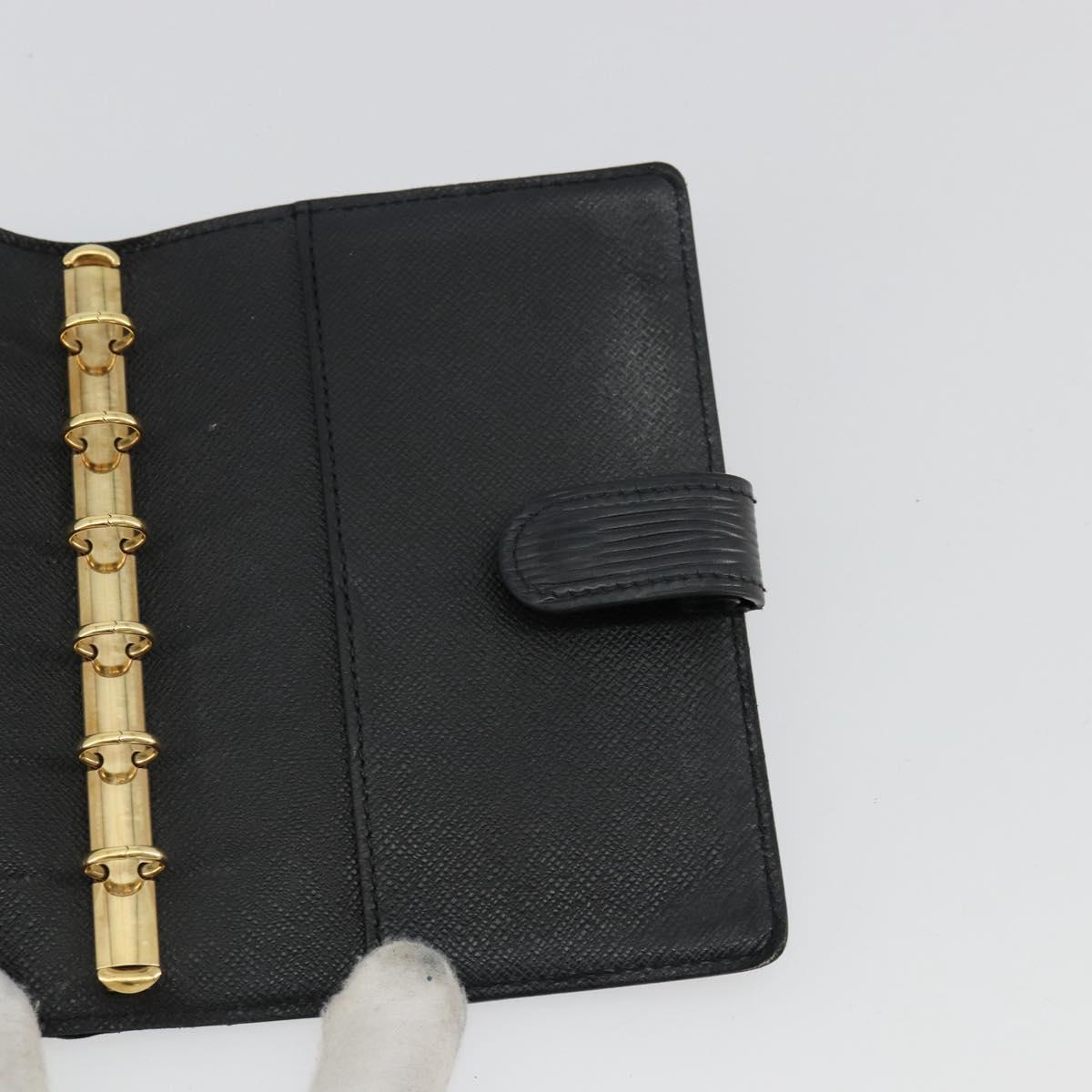 LOUIS VUITTON Epi Agenda PM Day Planner Cover Black R20092 LV Auth BA12755