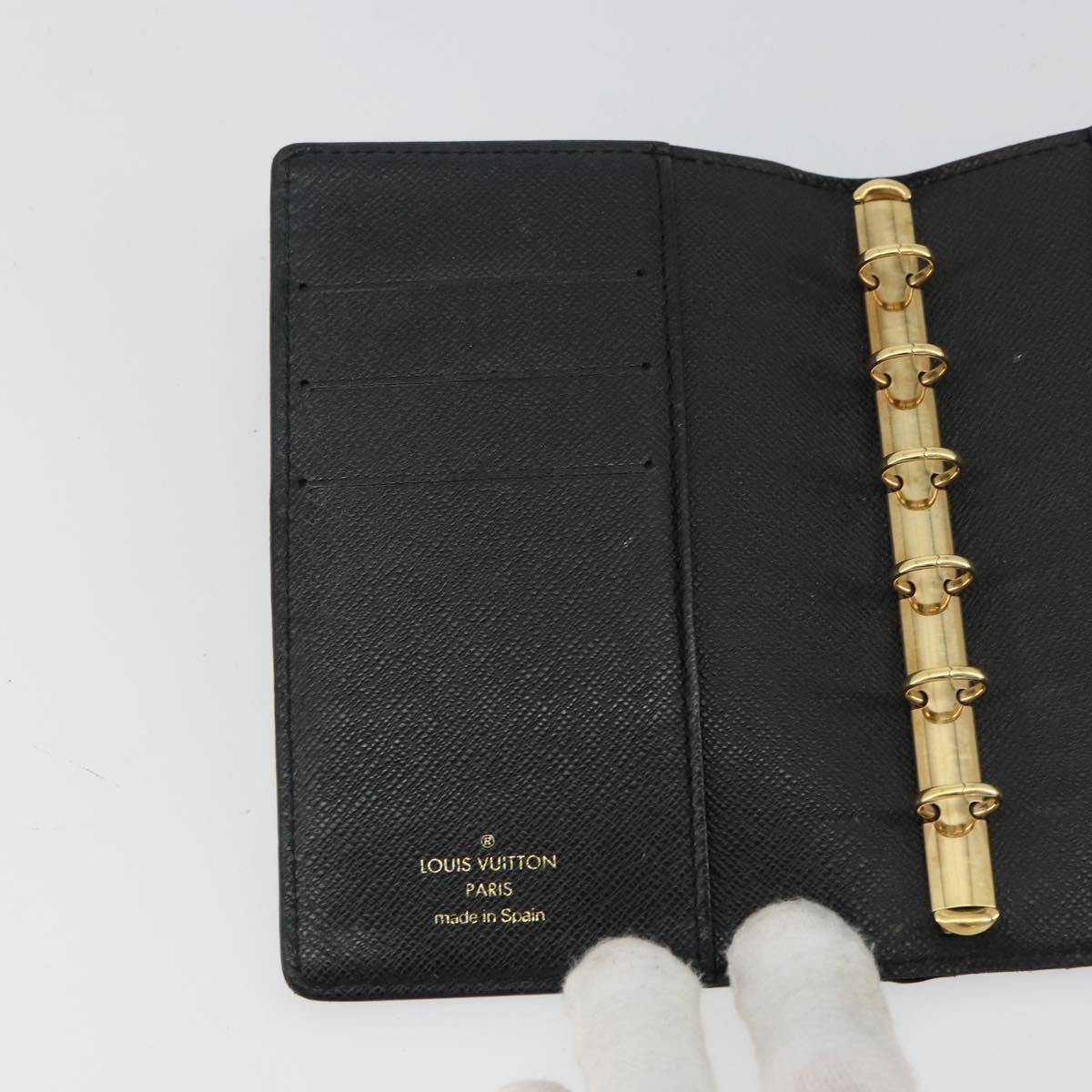 LOUIS VUITTON Epi Agenda PM Day Planner Cover Black R20092 LV Auth BA12755