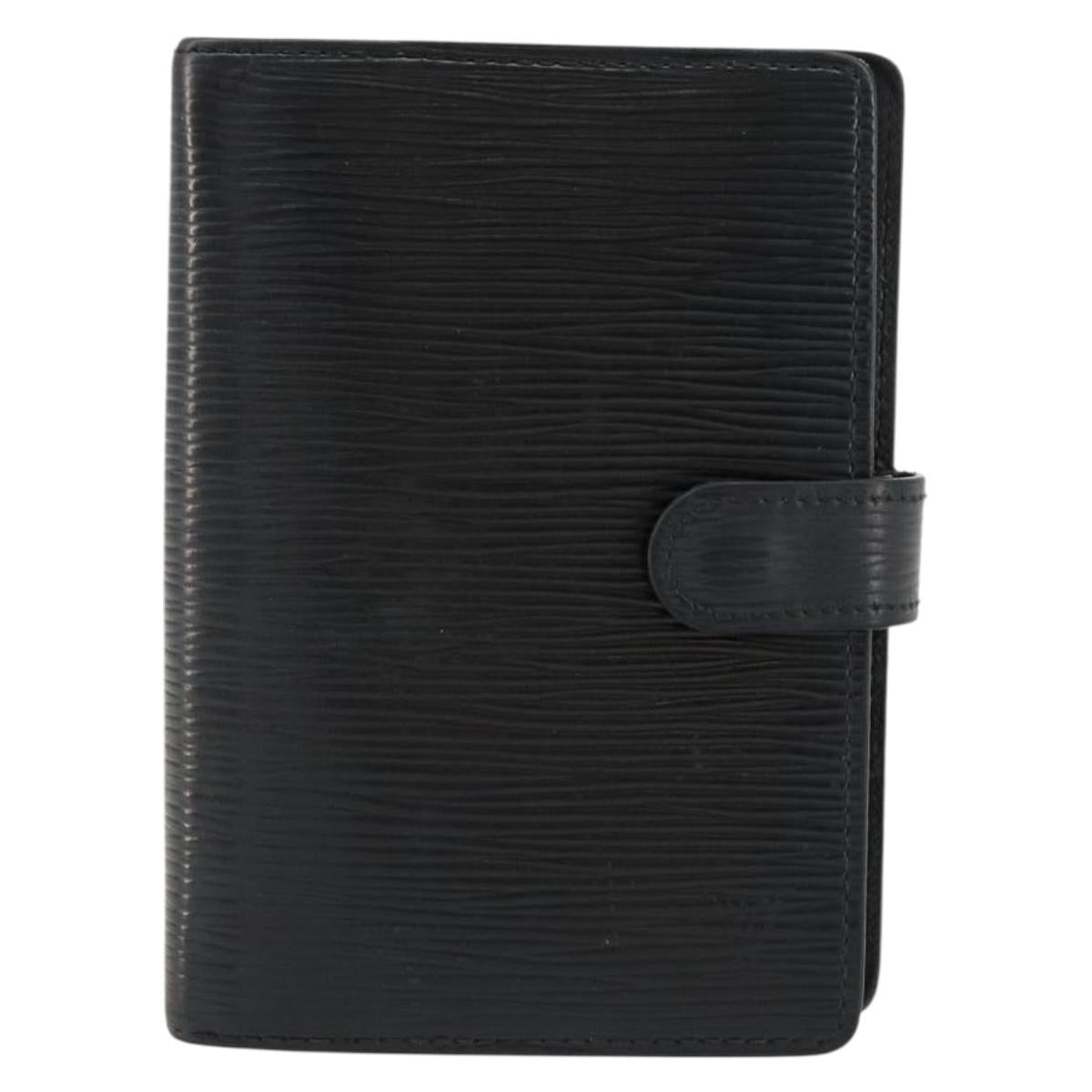 LOUIS VUITTON Epi Agenda PM Day Planner Cover Black R20092 LV Auth BA12755