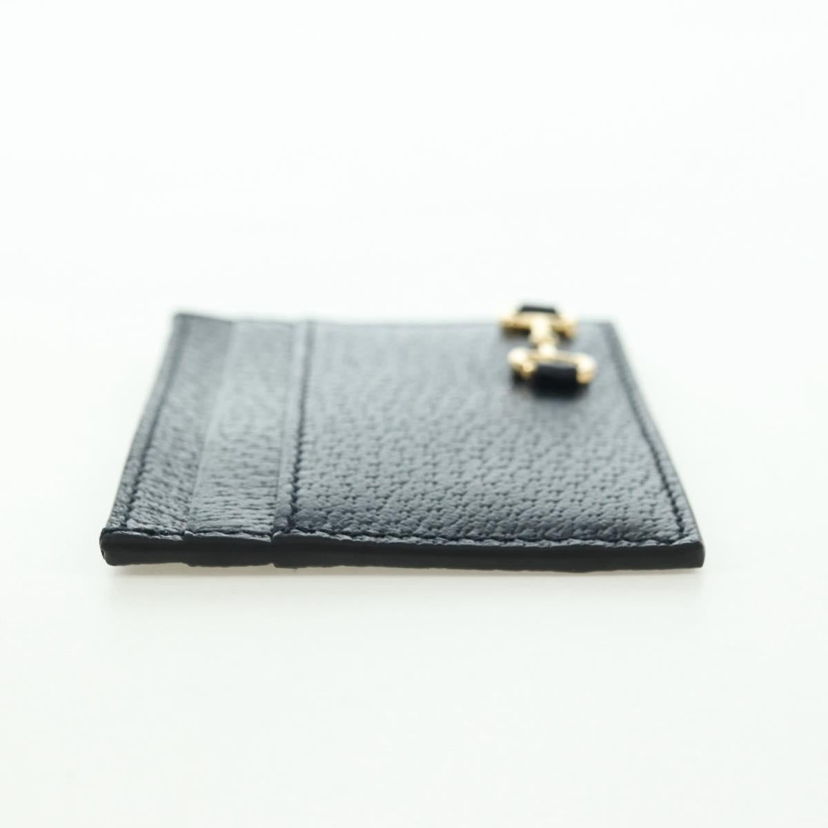 GUCCI Horsebit Card Case Playing Cards Set Leather Navy Auth BA12759M