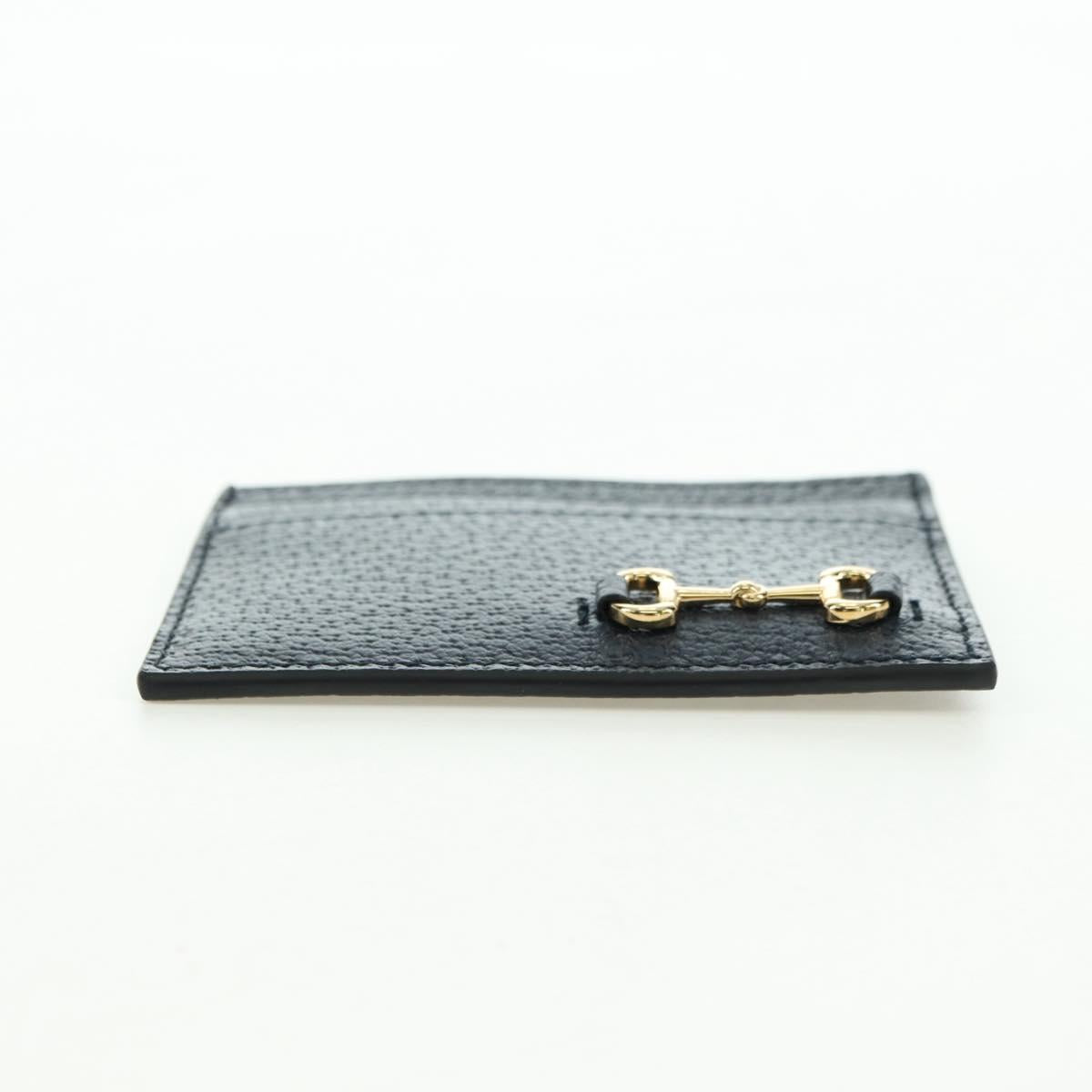 GUCCI Horsebit Card Case Playing Cards Set Leather Navy Auth BA12759M
