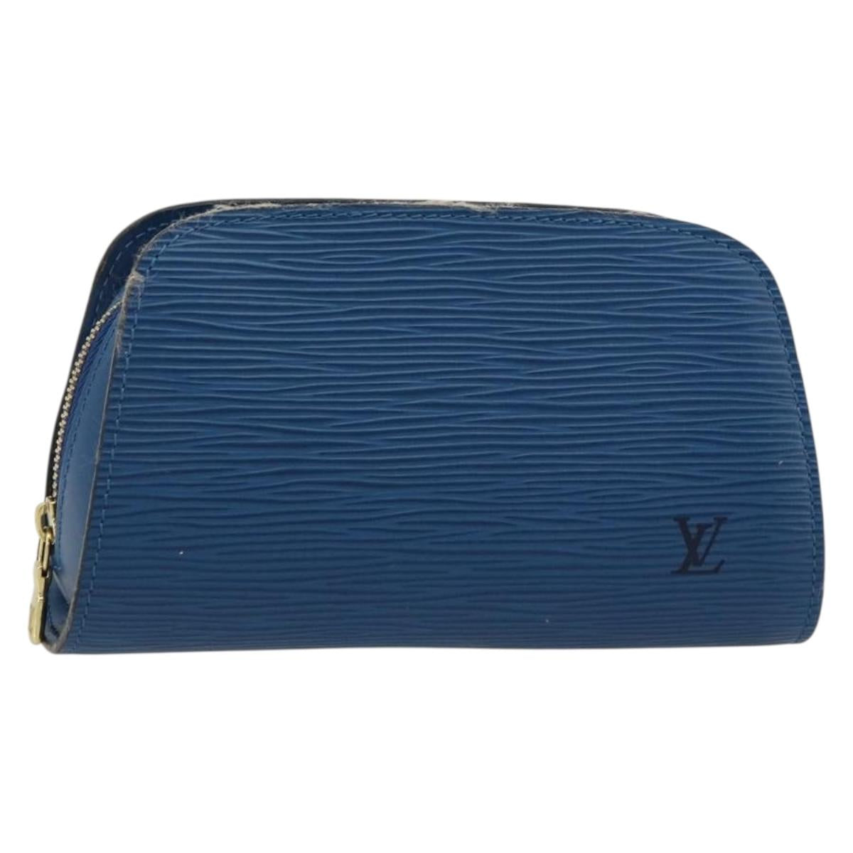 LOUIS VUITTON Epi Dauphine PM Pouch Blue M48445 LV Auth BA12762