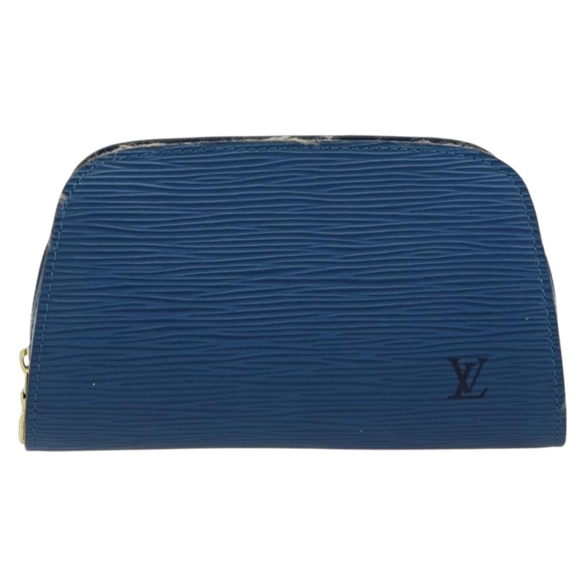 LOUIS VUITTON Epi Dauphine PM Pouch Blue M48445 LV Auth BA12762