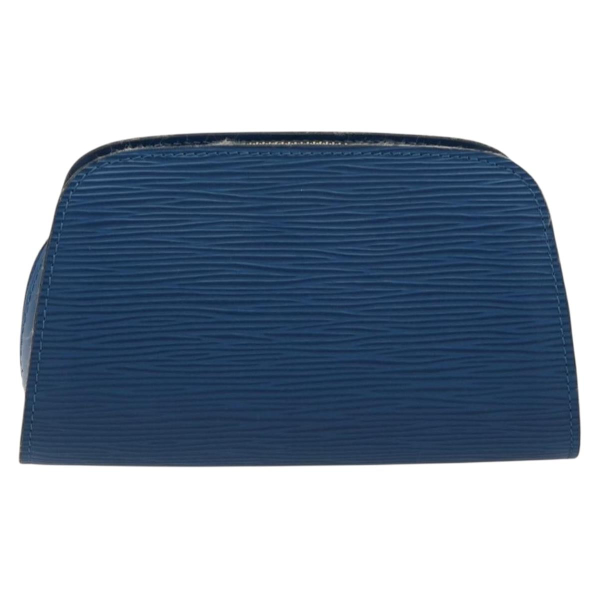 LOUIS VUITTON Epi Dauphine PM Pouch Blue M48445 LV Auth BA12762