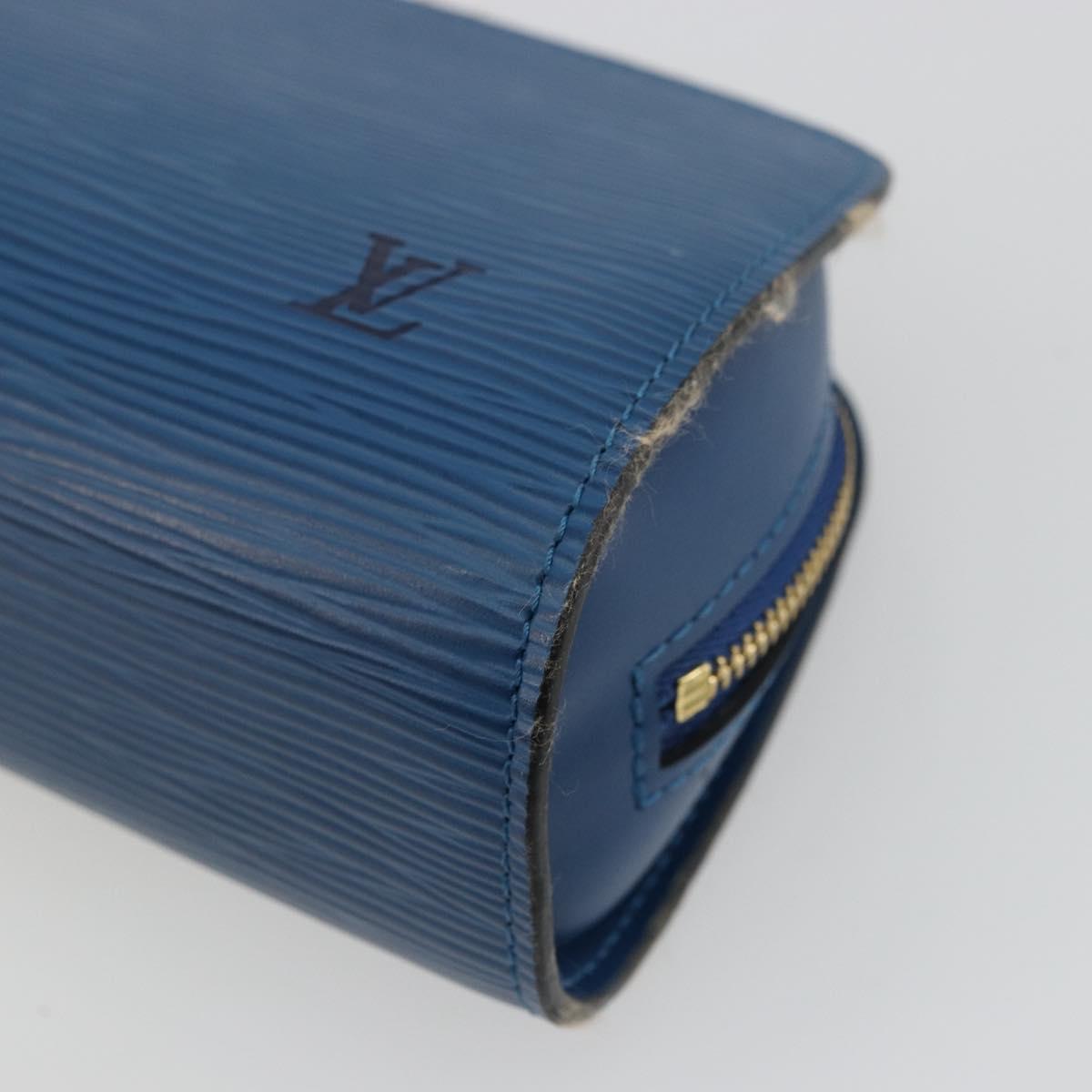 LOUIS VUITTON Epi Dauphine PM Pouch Blue M48445 LV Auth BA12762
