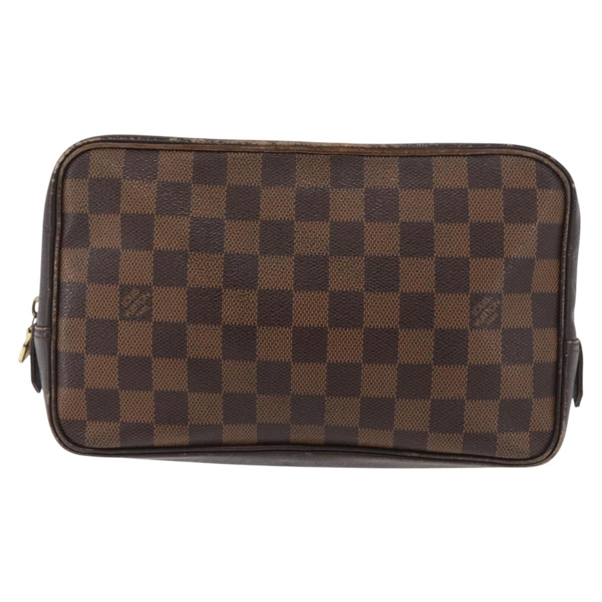 LOUIS VUITTON Damier Ebene Trousse Toilette 25 Clutch Bag N47624 LV Auth BA12764