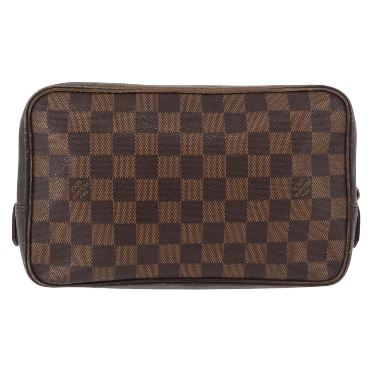 LOUIS VUITTON Damier Ebene Trousse Toilette 25 Clutch Bag N47624 LV Auth BA12764