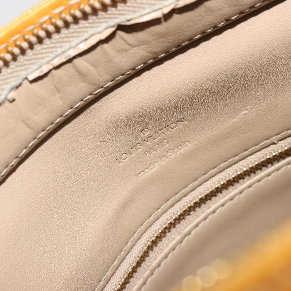 LOUIS VUITTON Monogram Vernis Houston Hand Bag Beige M91004 LV Auth BA12771