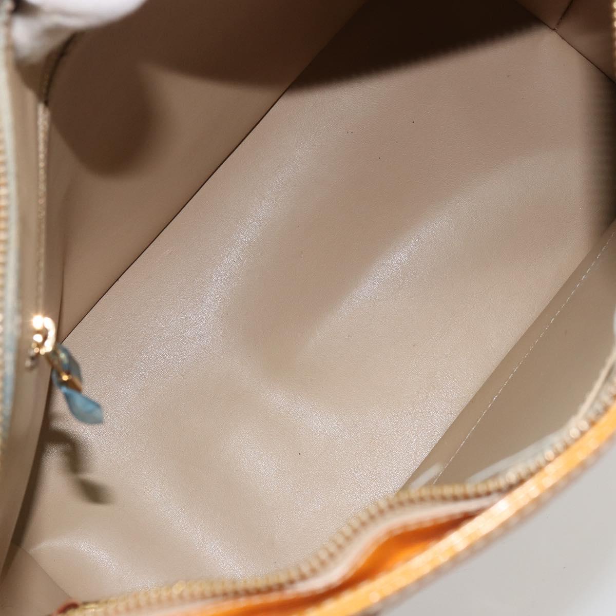 LOUIS VUITTON Monogram Vernis Houston Hand Bag Beige M91004 LV Auth BA12771