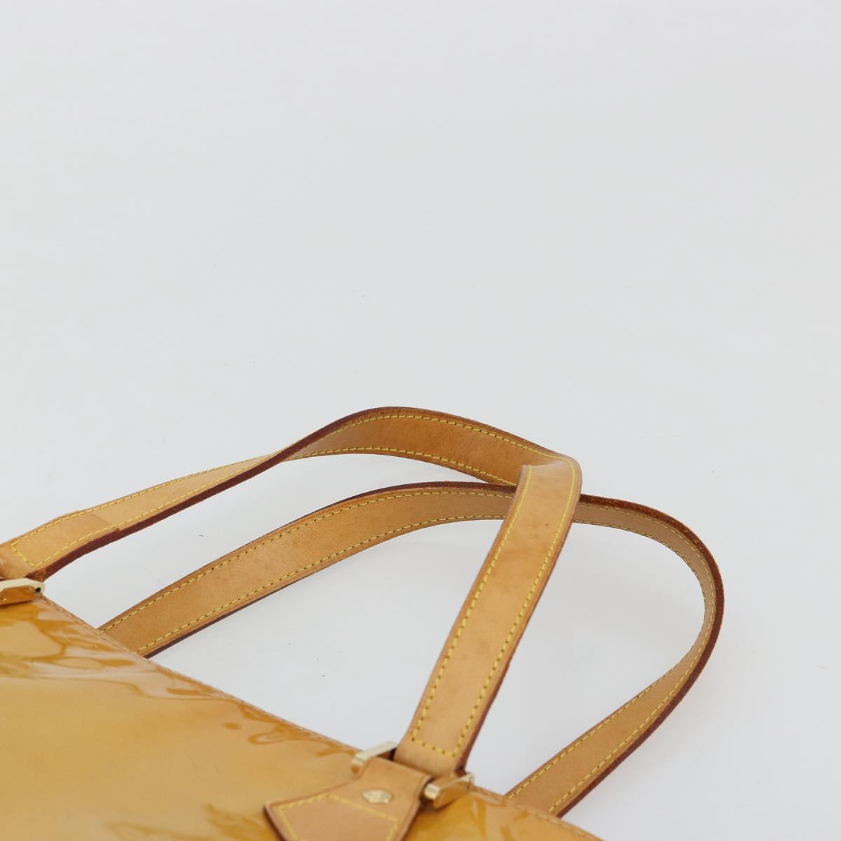 LOUIS VUITTON Monogram Vernis Houston Hand Bag Beige M91004 LV Auth BA12771