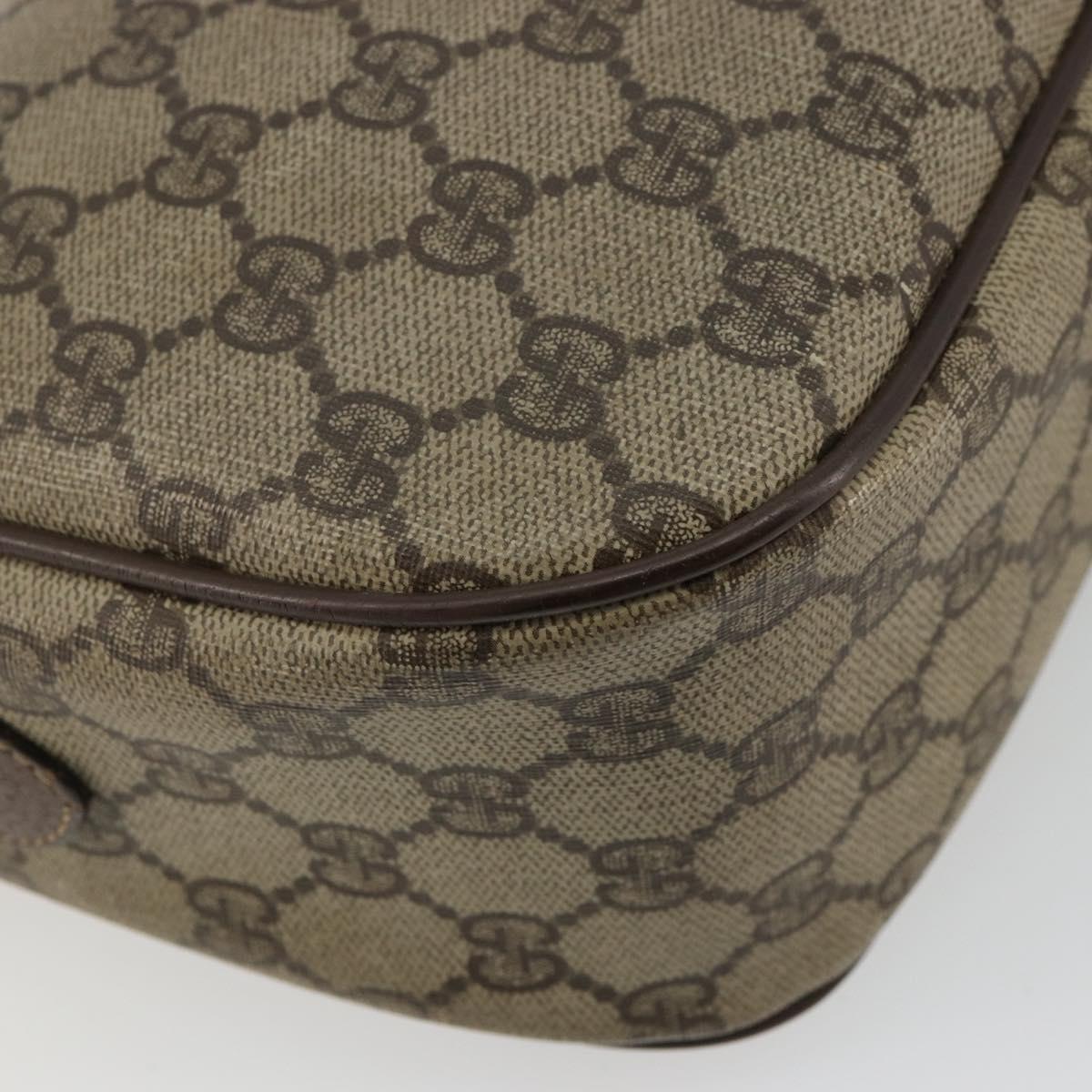 GUCCI GG Supreme Web Sherry Line Bag PVC Beige Gold 89 02 077 Auth BA12772