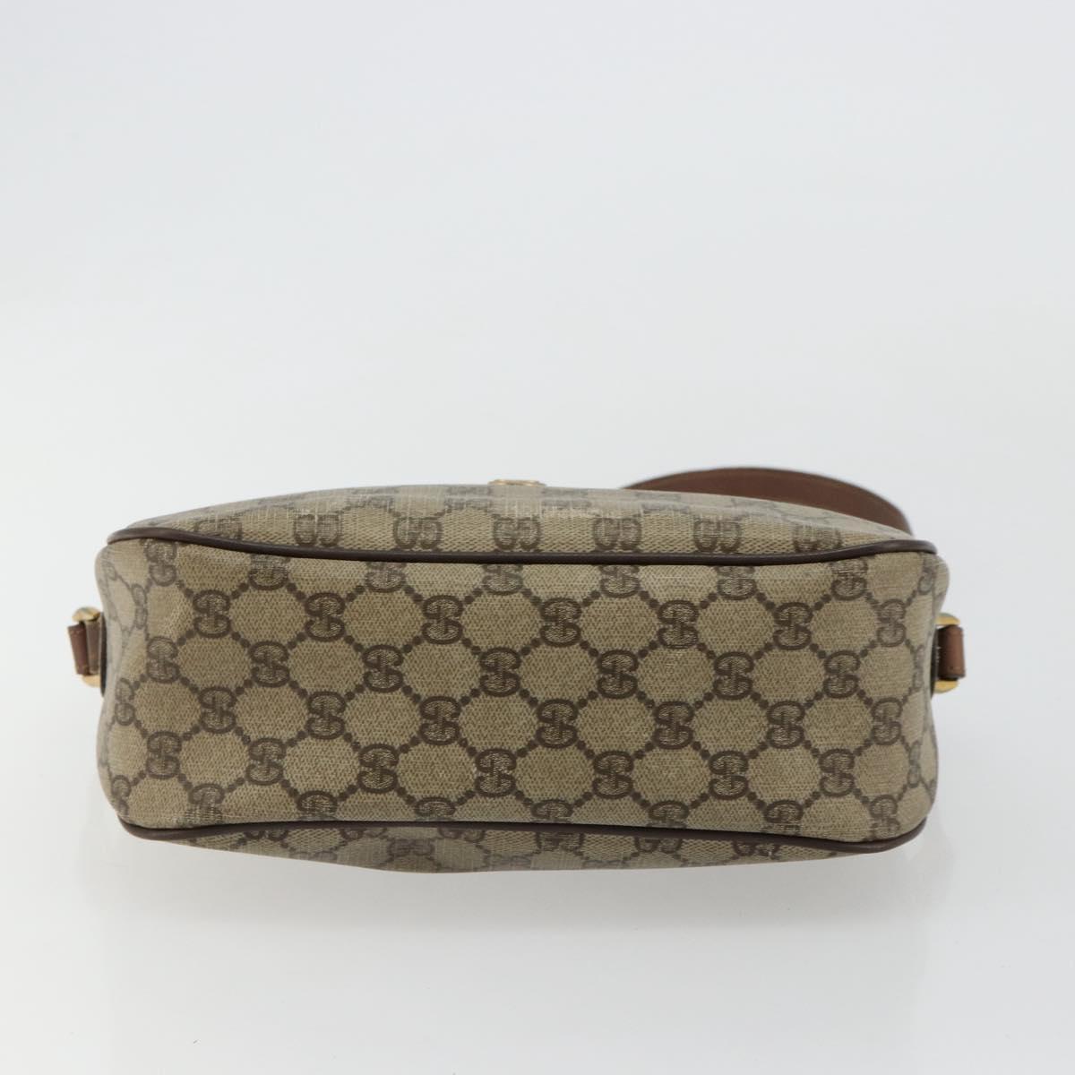 GUCCI GG Supreme Web Sherry Line Bag PVC Beige Gold 89 02 077 Auth BA12772
