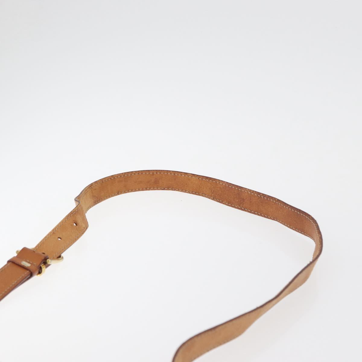 CELINE Macadam Canvas Shoulder Bag PVC Leather Brown Gold Auth BA12773