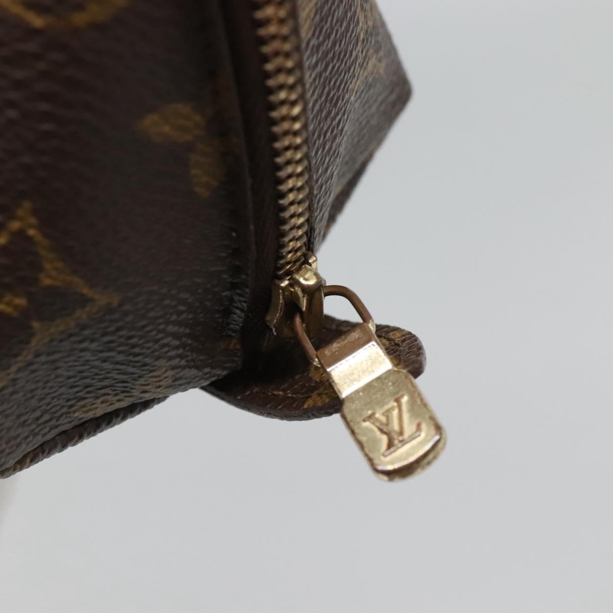 LOUIS VUITTON Monogram Trousse Demi Ronde Cosmetic Pouch M47520 LV Auth BA1279