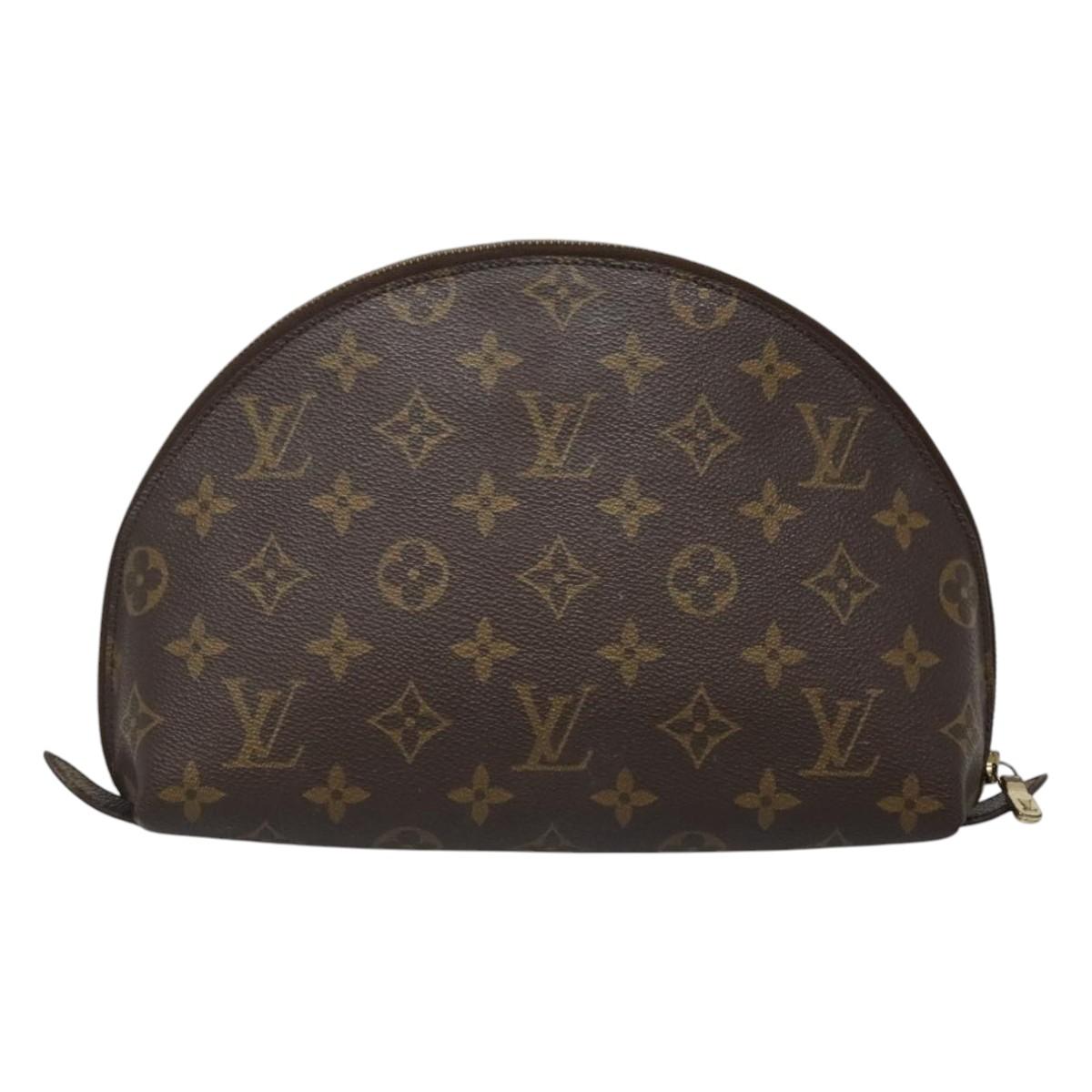 LOUIS VUITTON Monogram Trousse Demi Ronde Cosmetic Pouch M47520 LV Auth BA1279