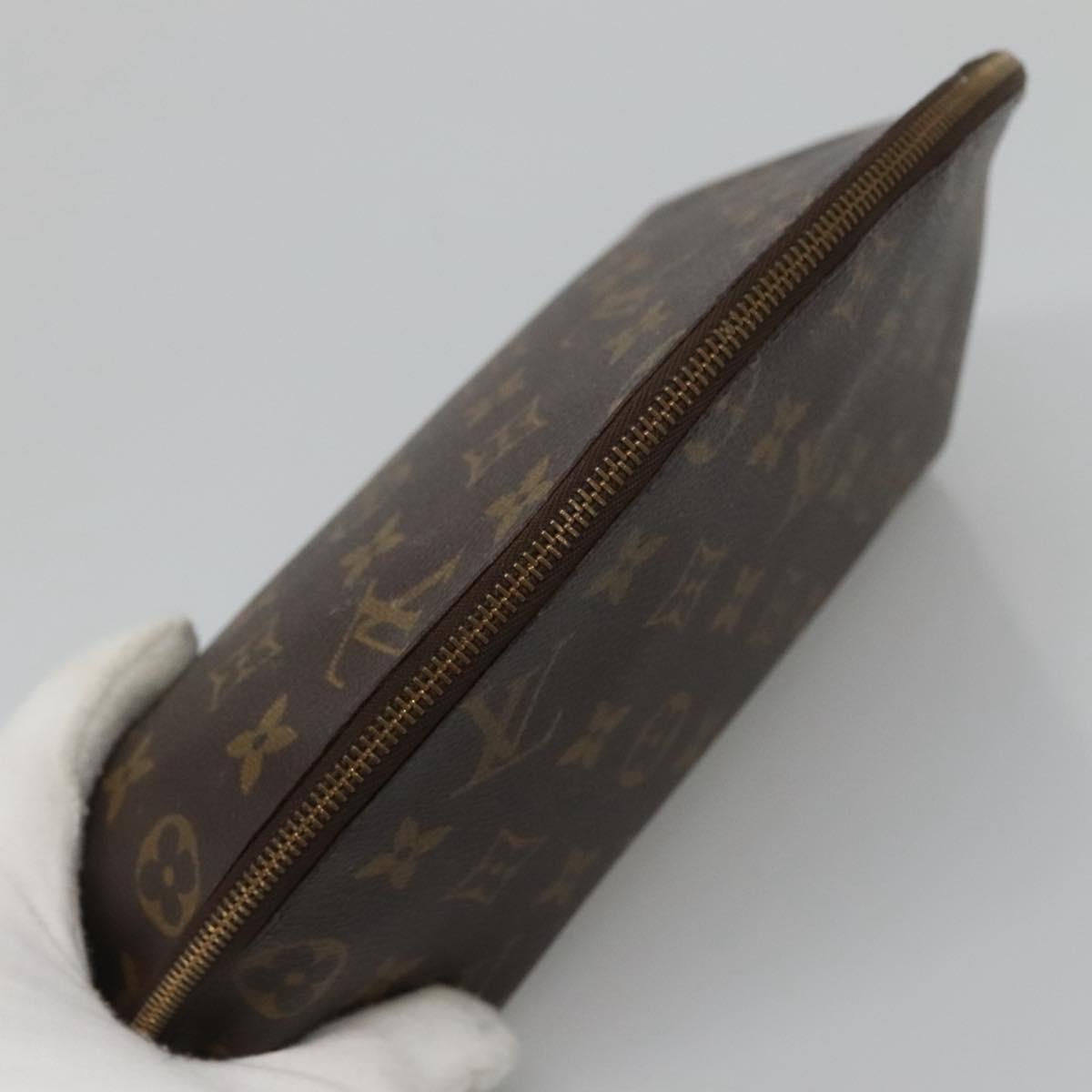 LOUIS VUITTON Monogram Trousse Demi Ronde Cosmetic Pouch M47520 LV Auth BA1279