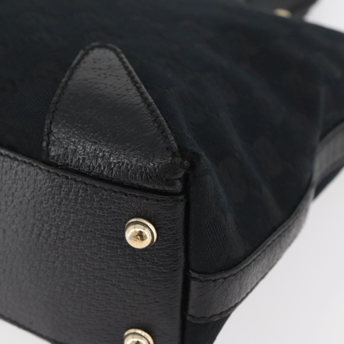 GUCCI GG Canvas Hand Bag Black Gold 153024 Auth BA12790