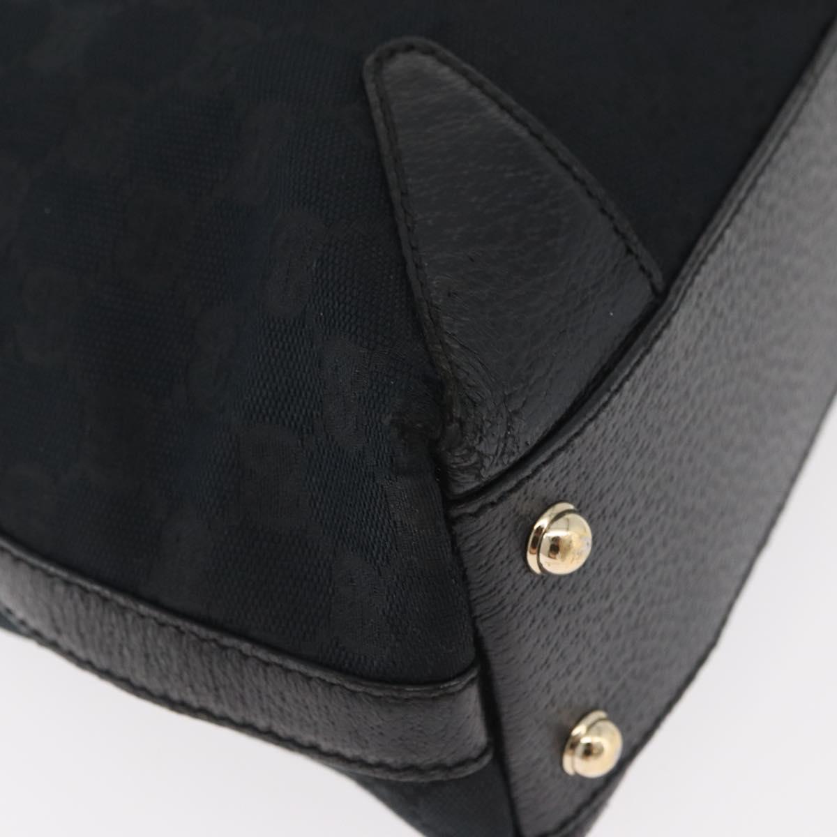 GUCCI GG Canvas Hand Bag Black Gold 153024 Auth BA12790