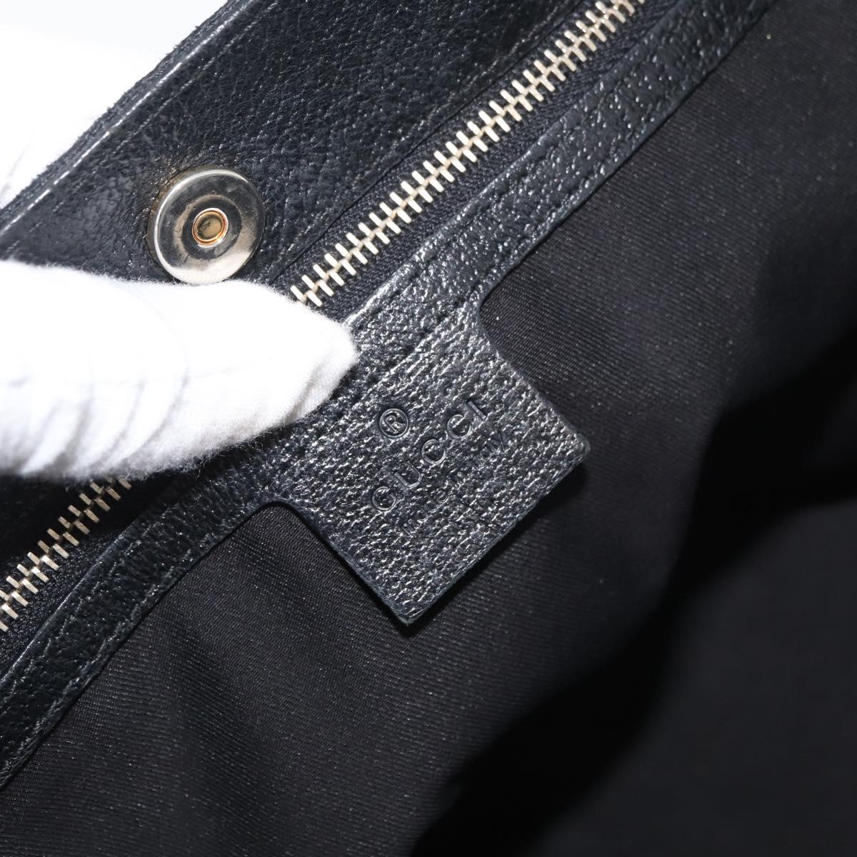 GUCCI GG Canvas Hand Bag Black Gold 153024 Auth BA12790