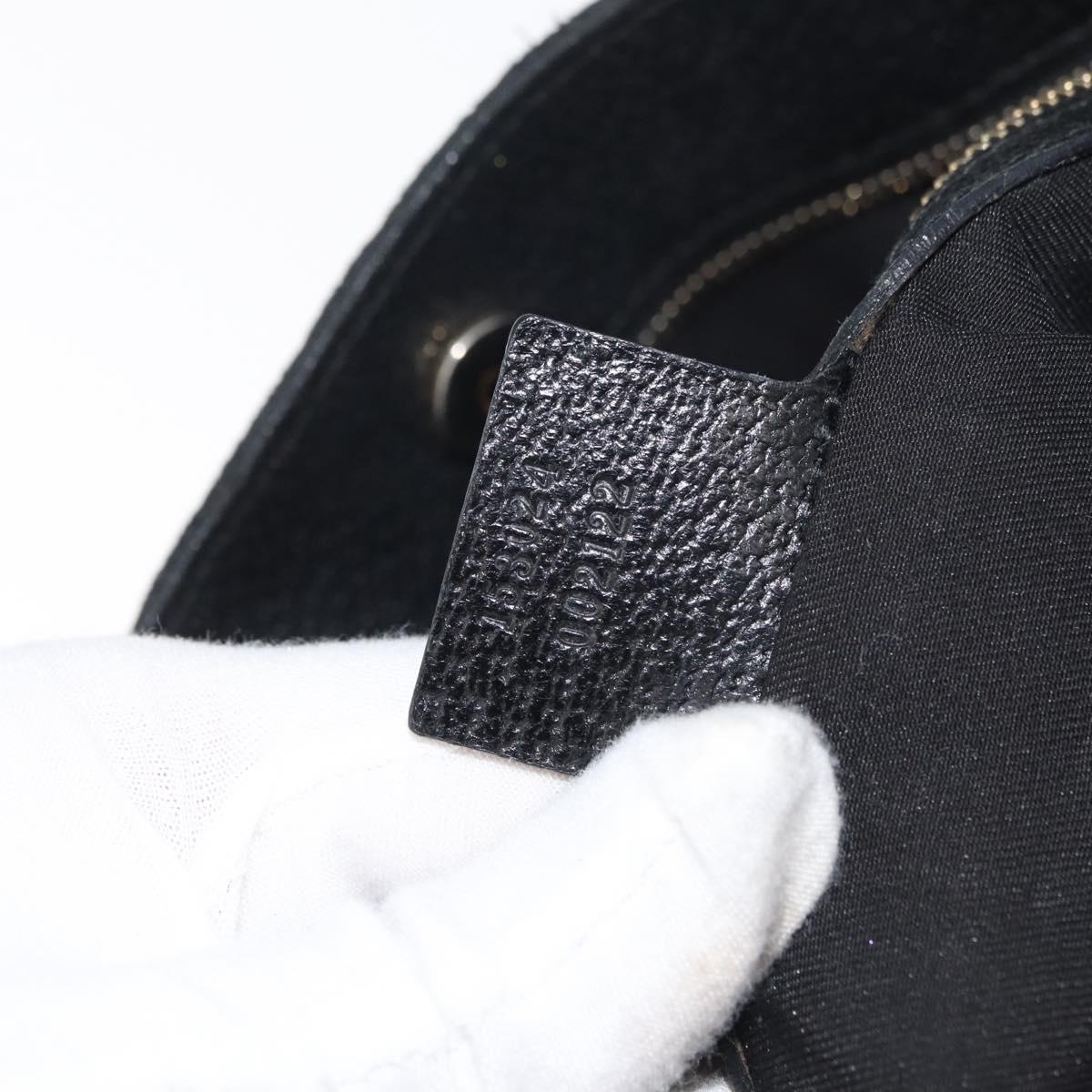 GUCCI GG Canvas Hand Bag Black Gold 153024 Auth BA12790