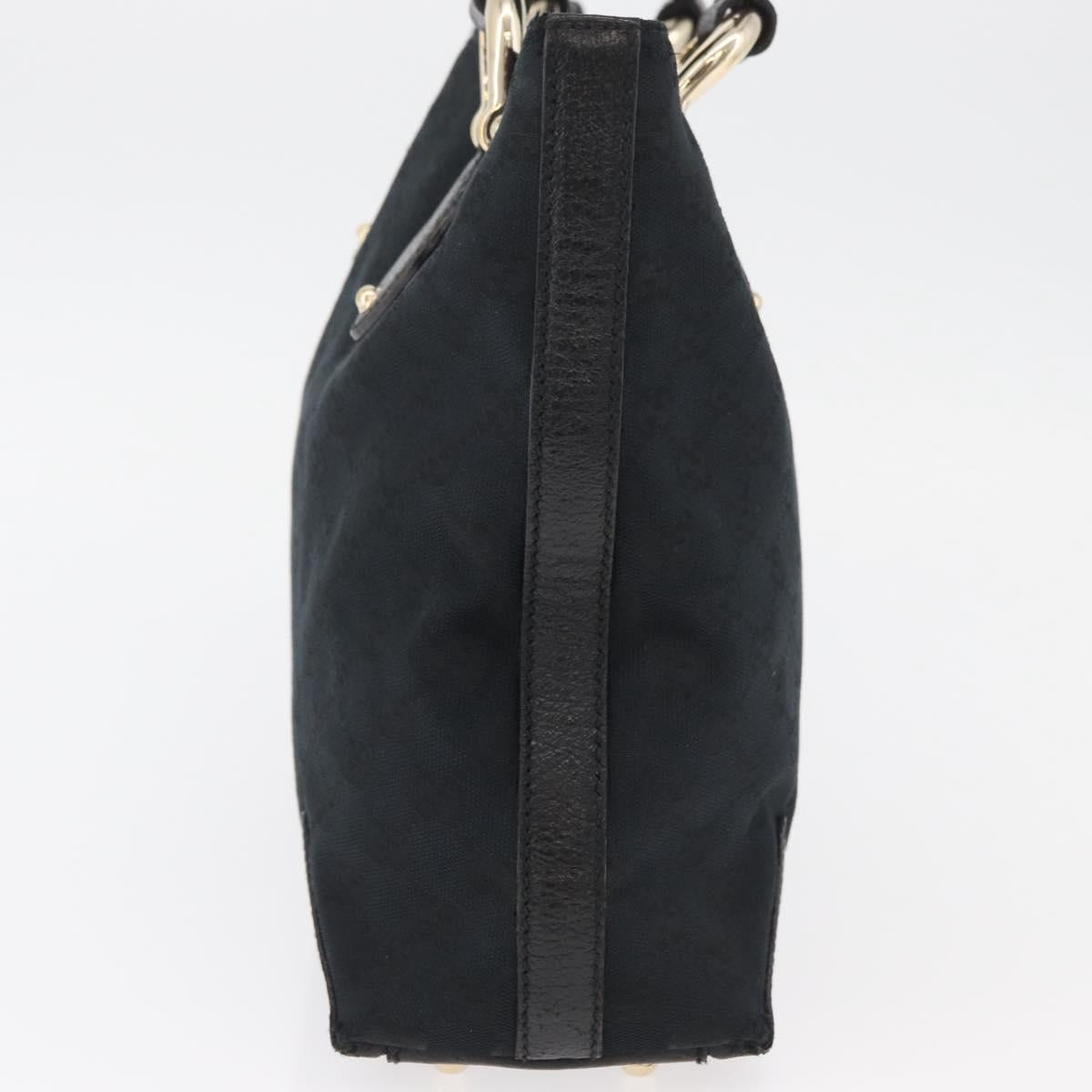 GUCCI GG Canvas Hand Bag Black Gold 153024 Auth BA12790