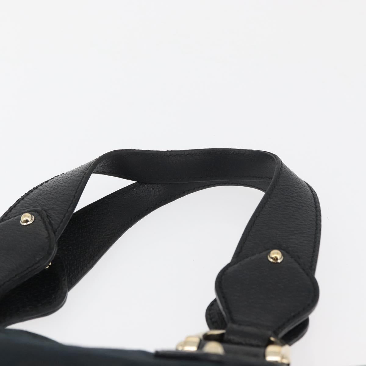 GUCCI GG Canvas Hand Bag Black Gold 153024 Auth BA12790