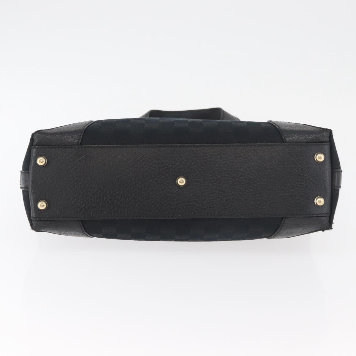 GUCCI GG Canvas Hand Bag Black Gold 153024 Auth BA12790