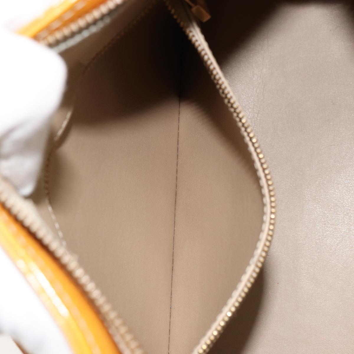 LOUIS VUITTON Monogram Vernis Houston Hand Bag Beige M91004 LV Auth BA12797