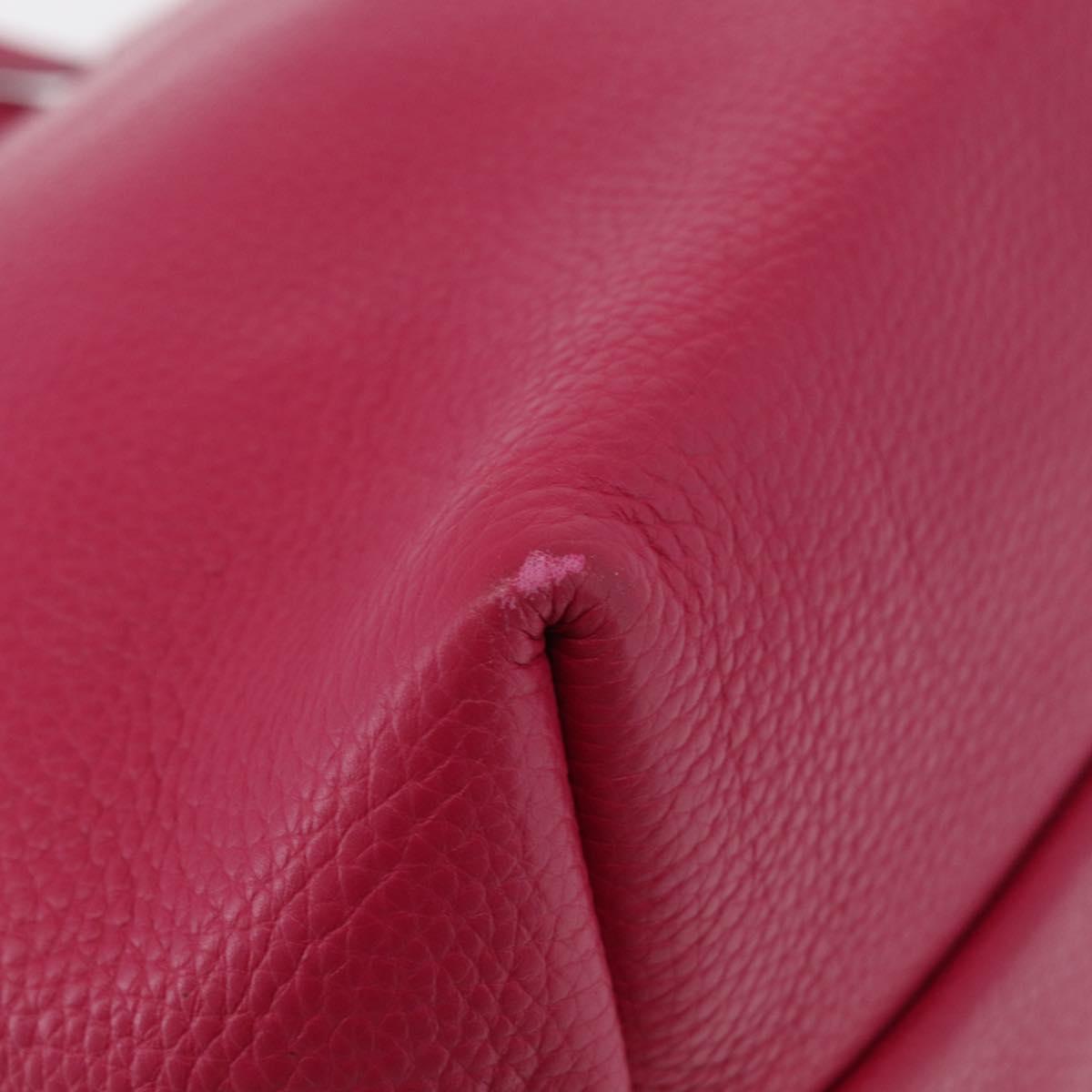 Salvatore Ferragamo Gancini Tote Bag Leather Pink Gold Auth BA12798