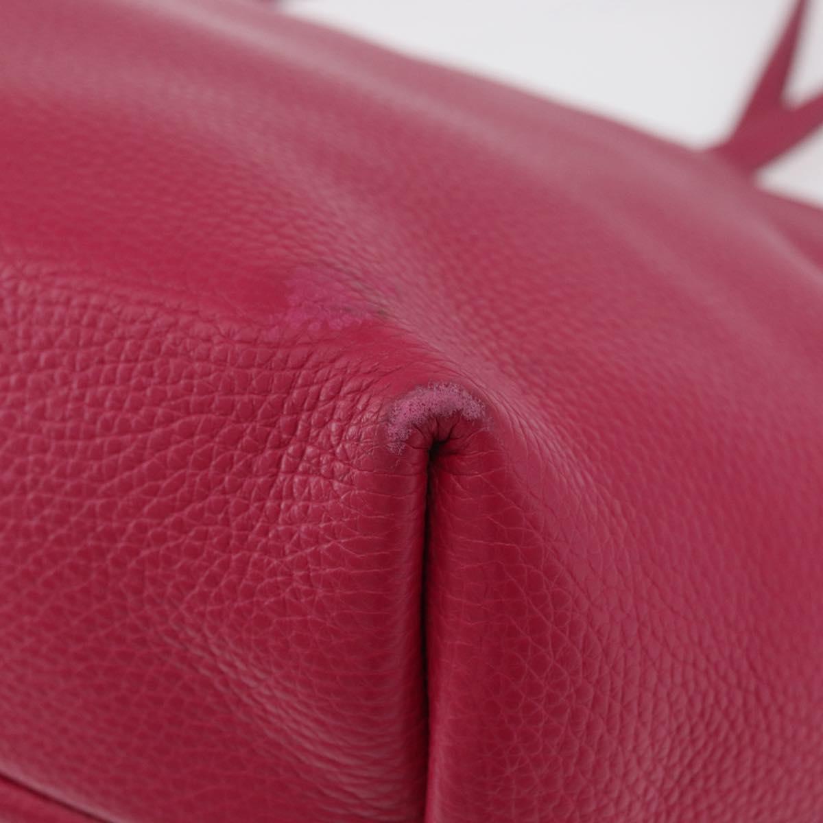 Salvatore Ferragamo Gancini Tote Bag Leather Pink Gold Auth BA12798