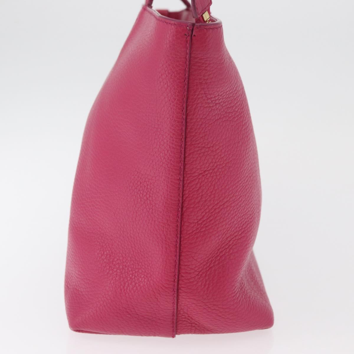 Salvatore Ferragamo Gancini Tote Bag Leather Pink Gold Auth BA12798