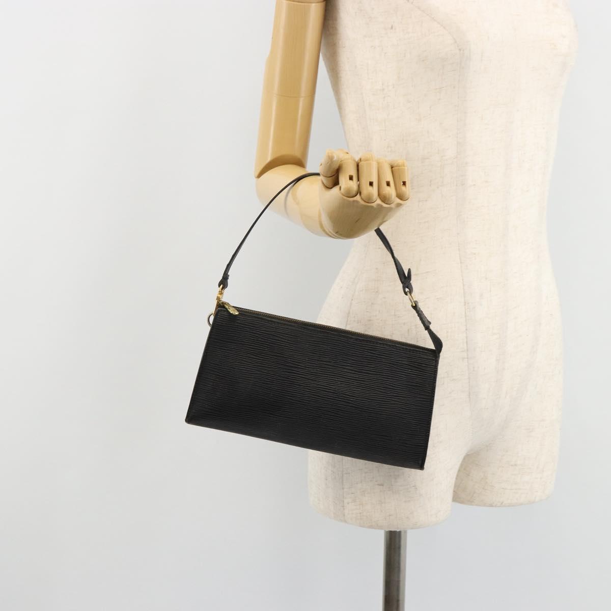LOUIS VUITTON Epi Pochette Accessoires Pouch Black M52982 LV Auth BA12799