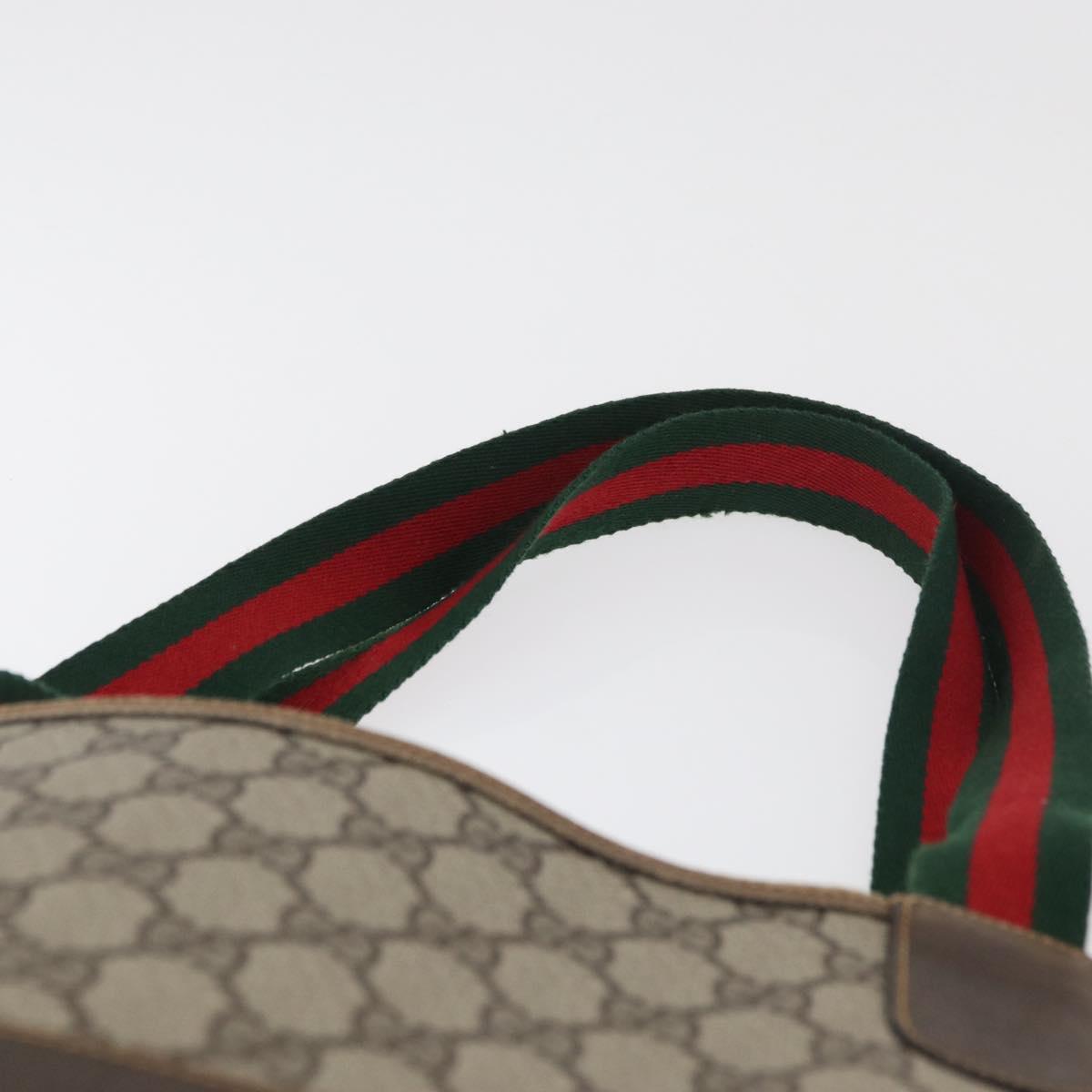 GUCCI GG Supreme Web Sherry Line Tote Bag PVC Beige Gold 378 02 003 Auth BA12800