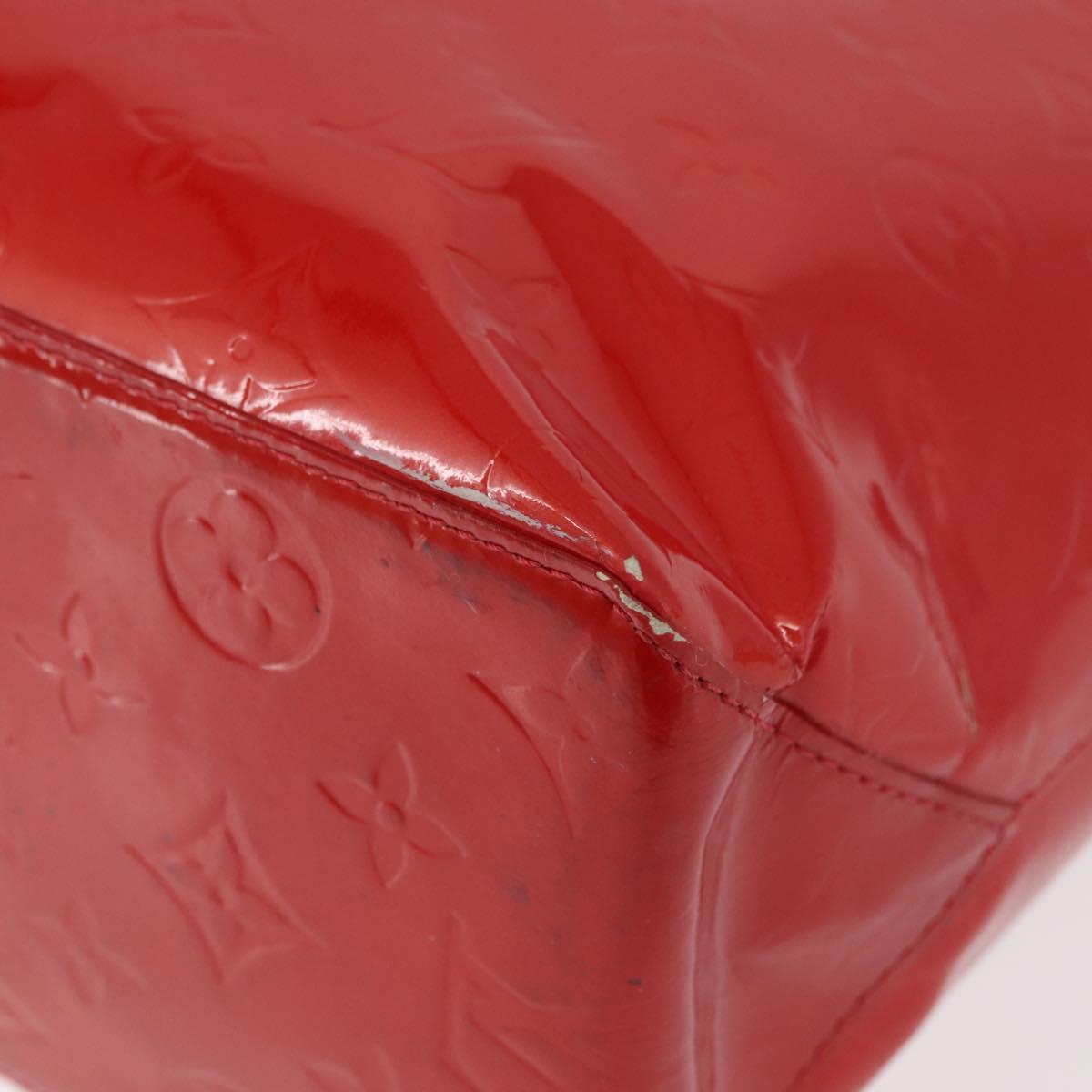 LOUIS VUITTON Monogram Vernis Reade MM Hand Bag Red Rouge M91086 LV Auth BA12808