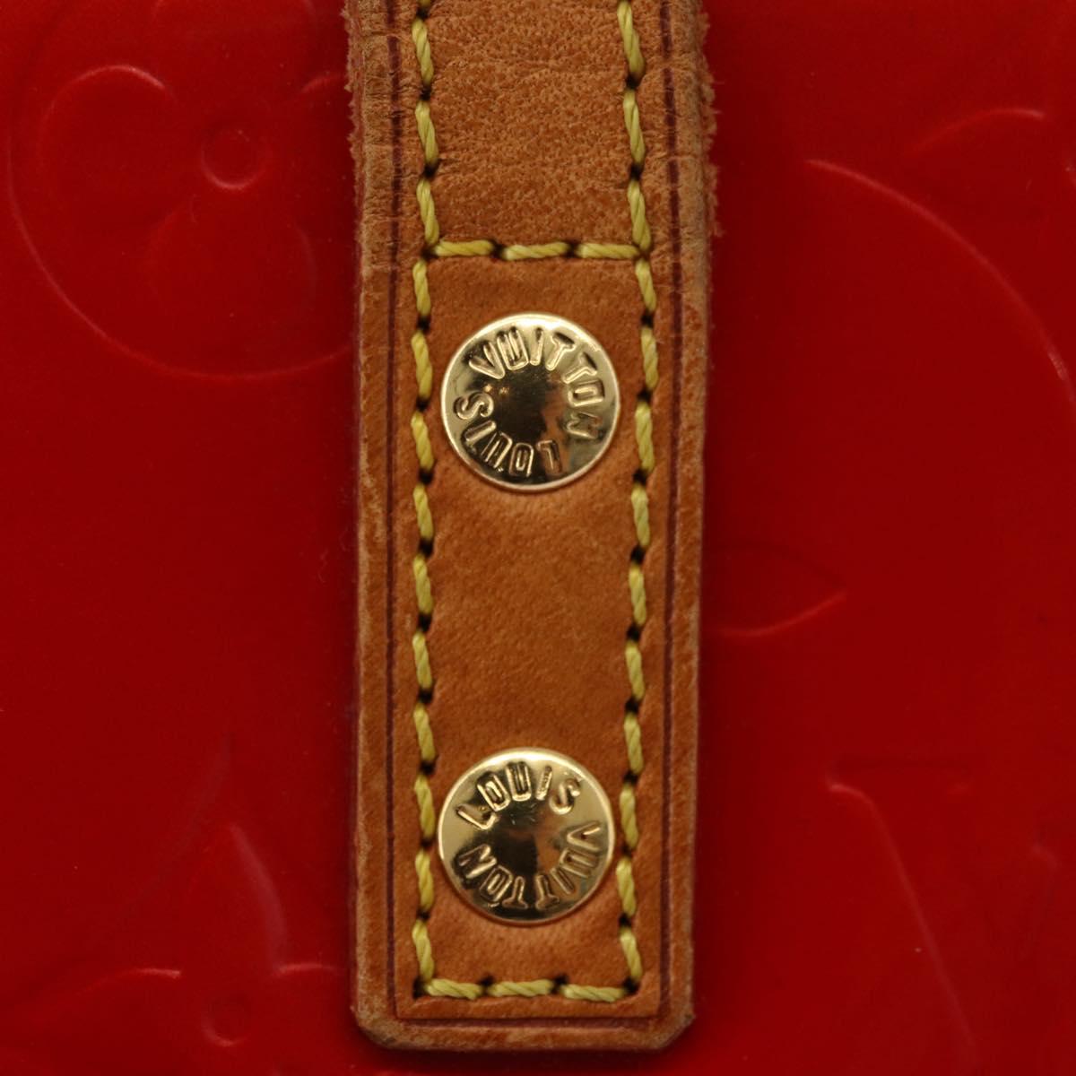 LOUIS VUITTON Monogram Vernis Reade MM Hand Bag Red Rouge M91086 LV Auth BA12808