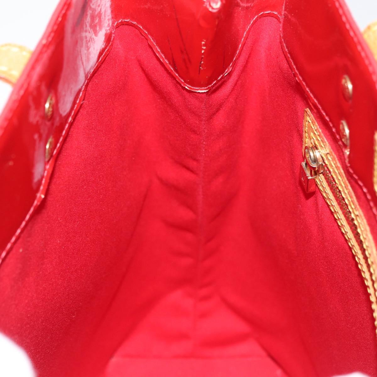 LOUIS VUITTON Monogram Vernis Reade MM Hand Bag Red Rouge M91086 LV Auth BA12808