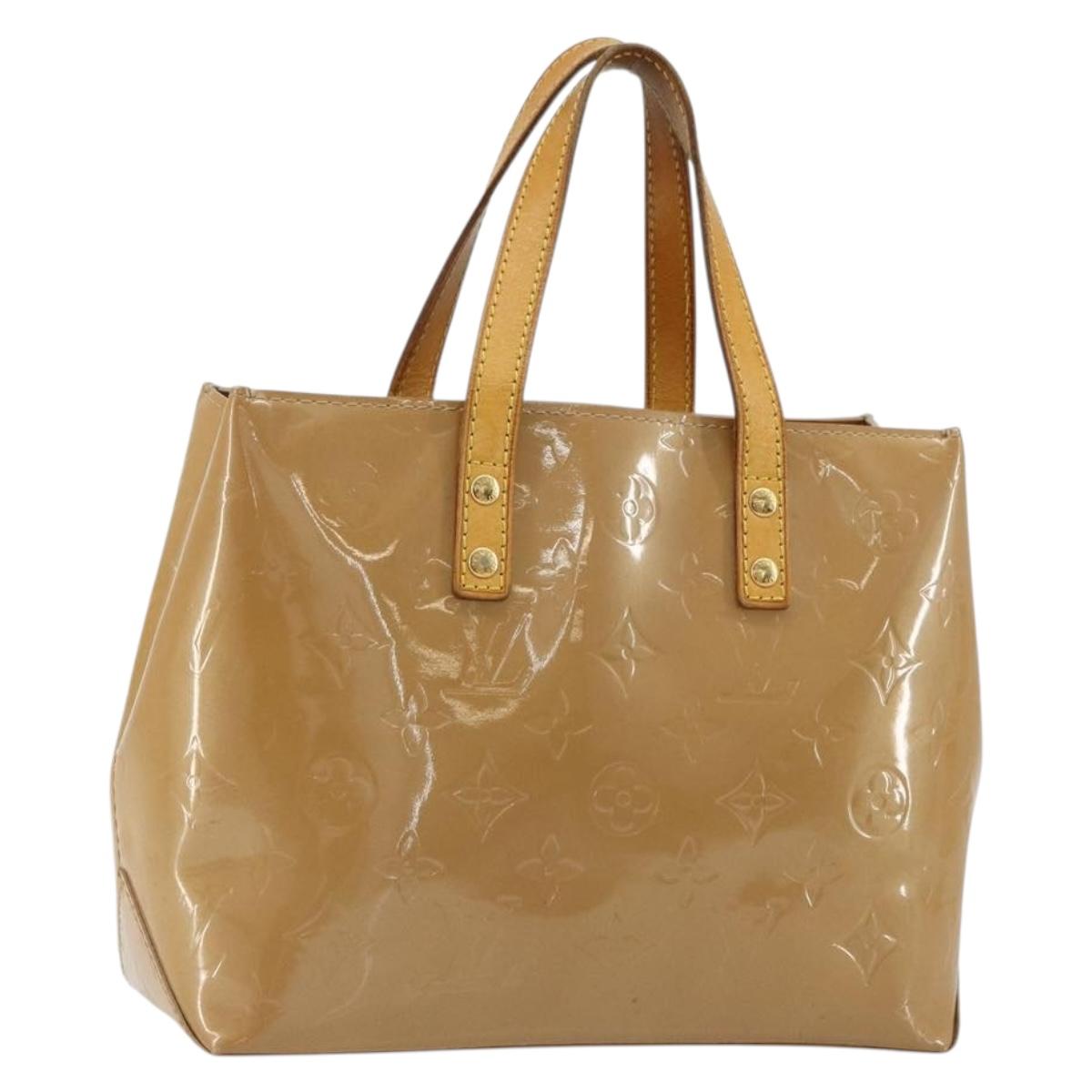 LOUIS VUITTON Monogram Vernis Reade PM Hand Bag Noisette M91334 LV Auth BA12809