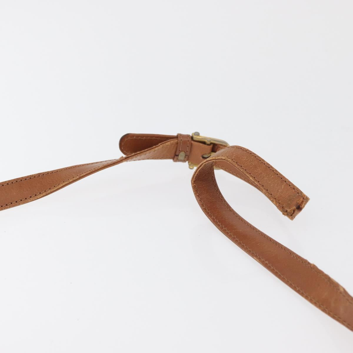 CELINE Macadam Canvas Shoulder Bag PVC Leather Brown Gold Auth BA12811