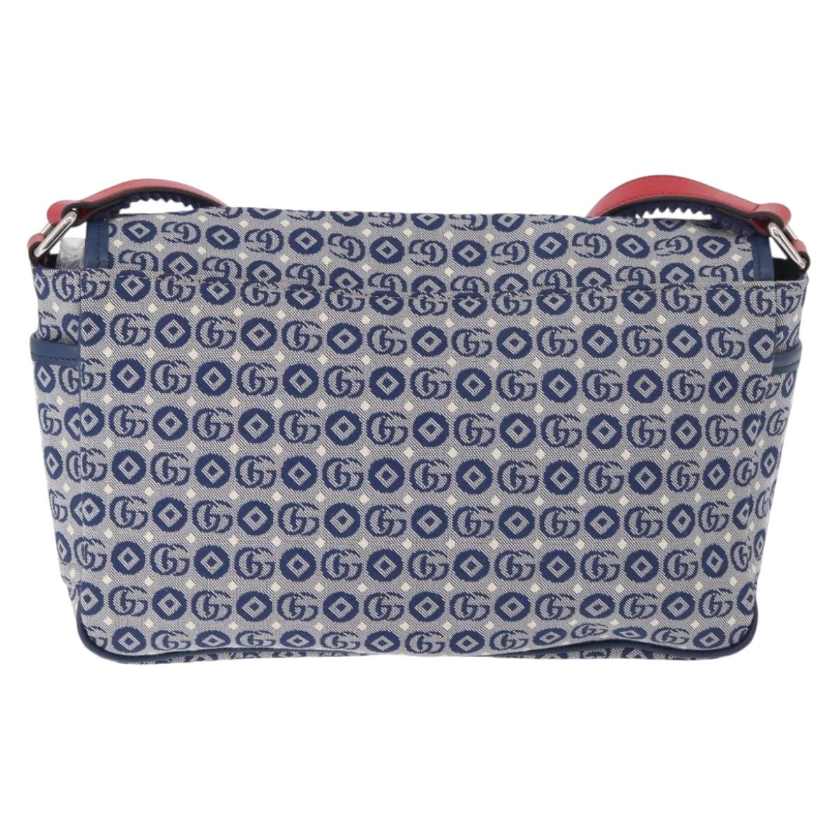 GUCCI Children's Shoulder Bag Canvas Silver Blue 664143 Auth BA12815