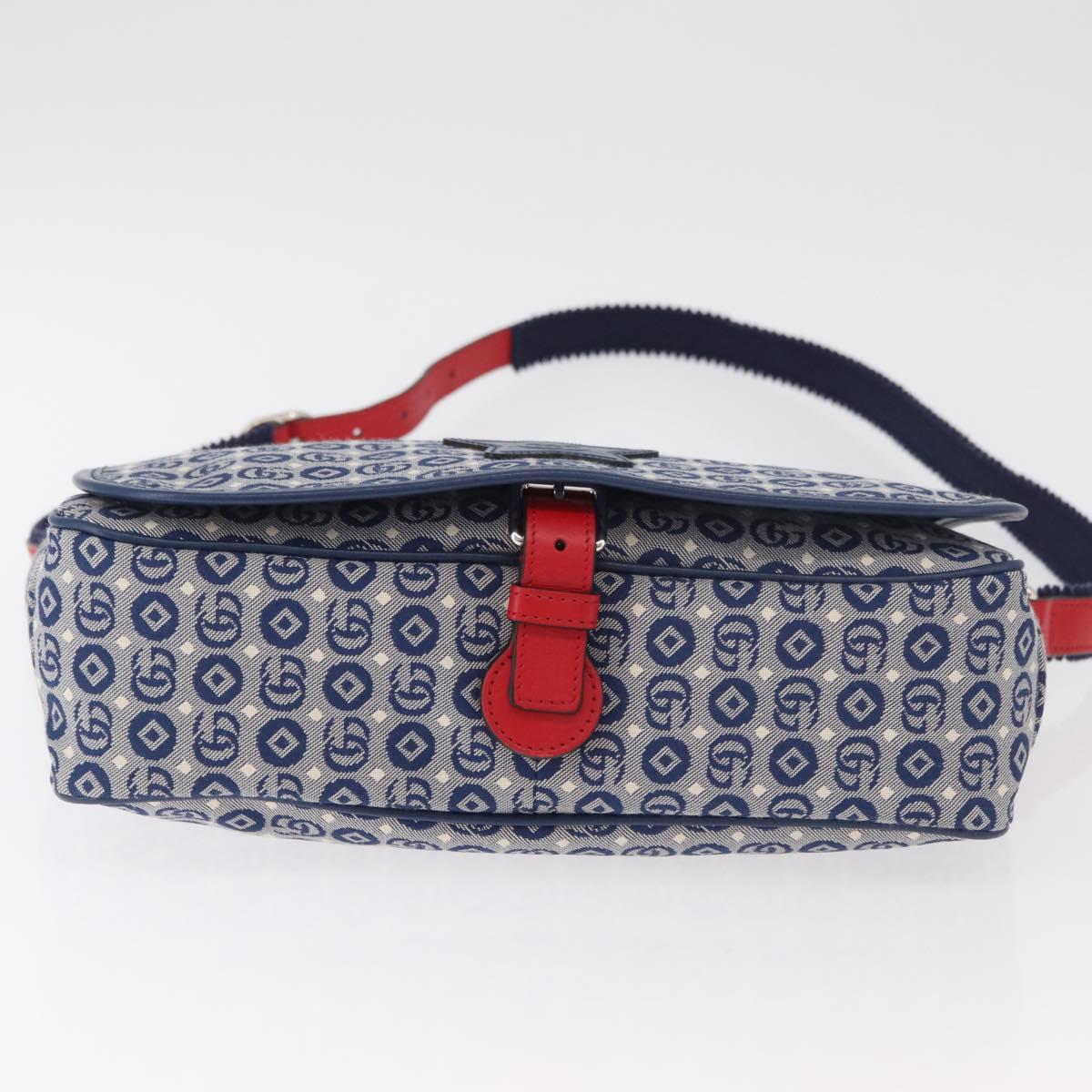 GUCCI Children's Shoulder Bag Canvas Silver Blue 664143 Auth BA12815