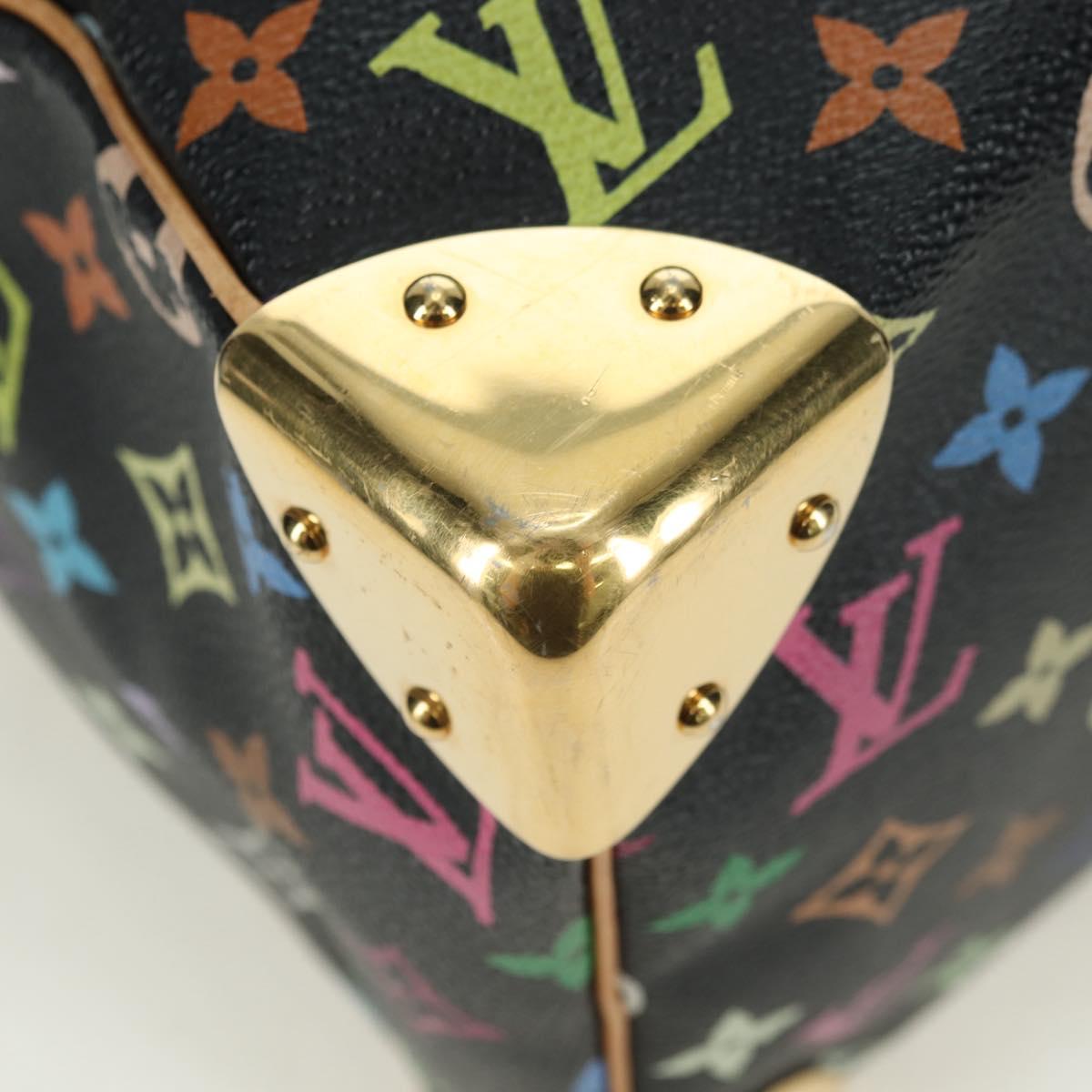 LOUIS VUITTON Monogram Multicolor Speedy 30 Hand Bag Black M92642 Auth BA12818V
